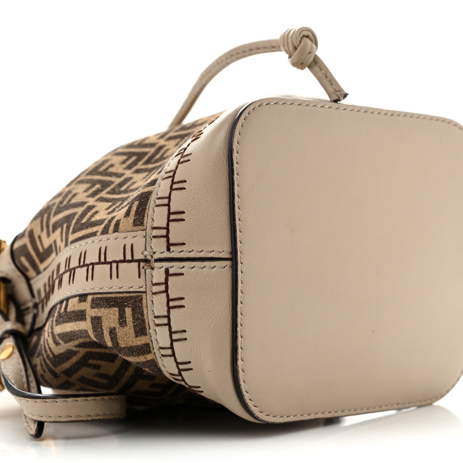 Suede Vitello Grace F is Fendi Micro FF Mini Mon Tresor Bucket Bag Nude Spring Maya - Image 9