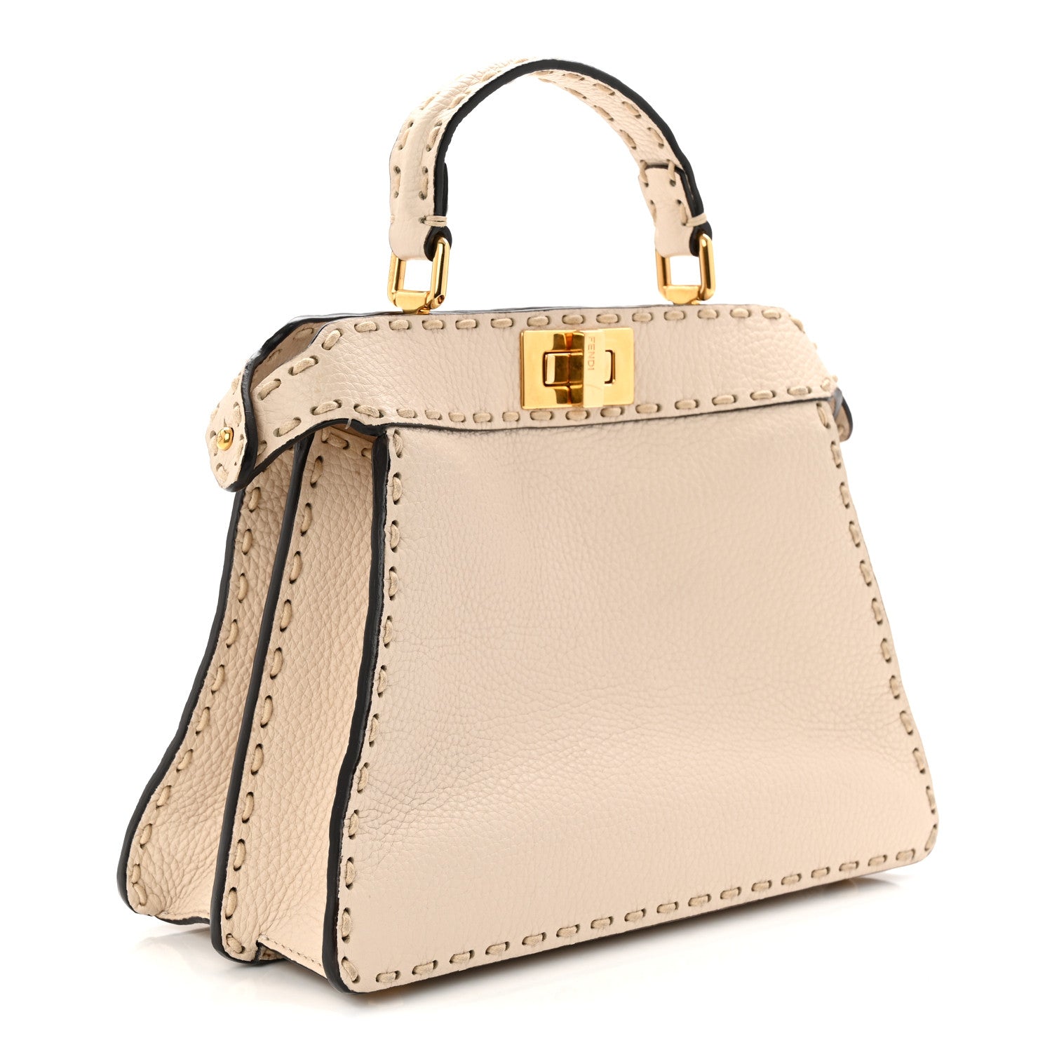 Cuoio Roma Sellerissima Nappa Sintetica Tape Stitch Small Peekaboo I SEE U Satchel Camelia - Image 3