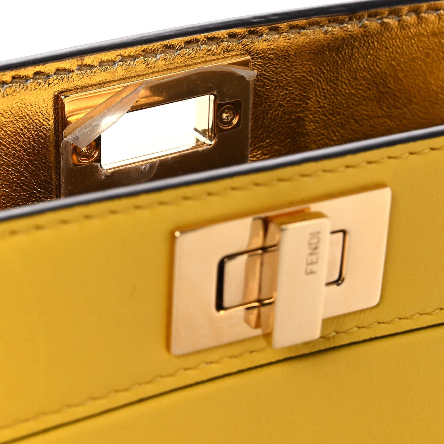 Nappa Small Peekaboo I SEE U East West Chain Satchel Limone - Image 11