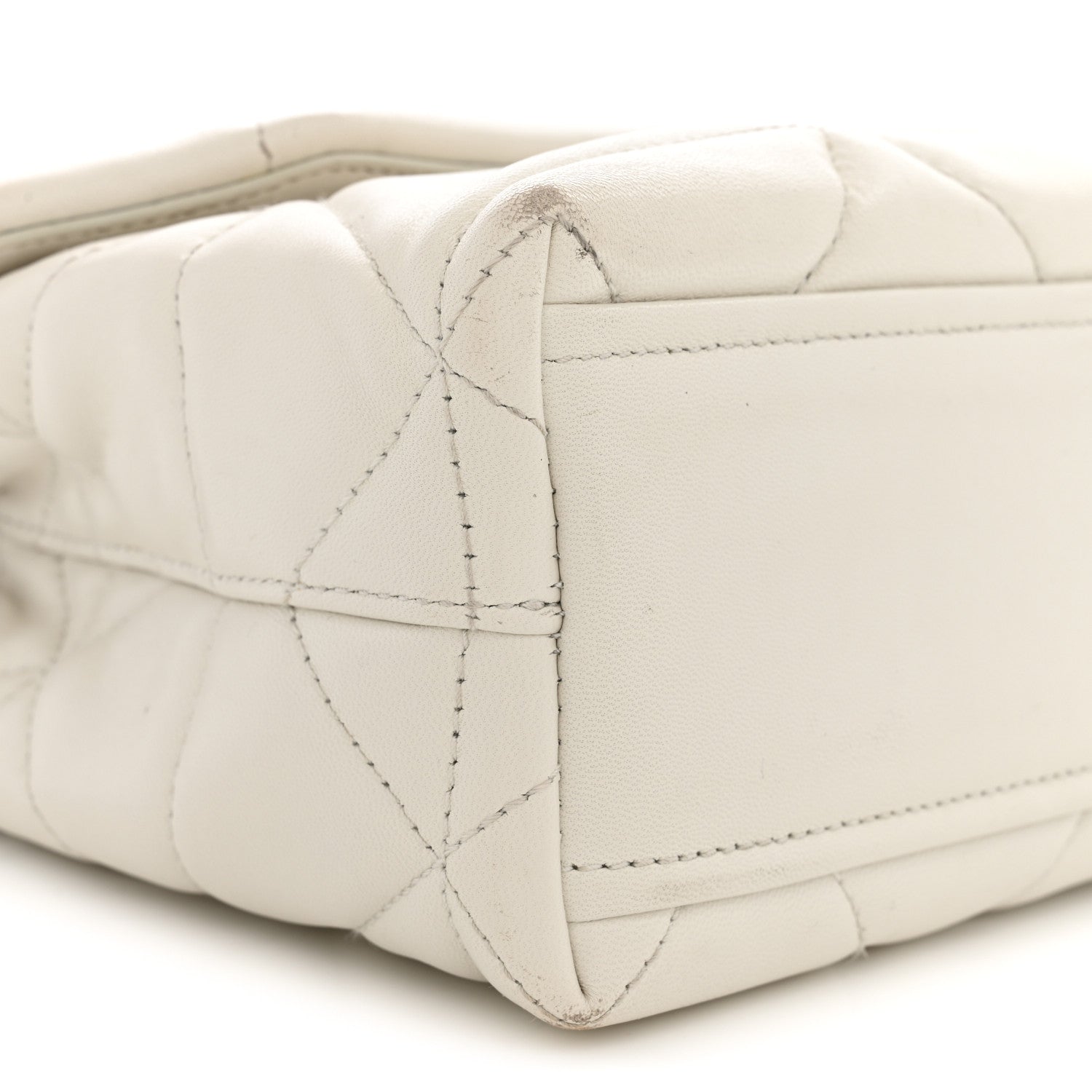 Nappa Triangle Stitched Small Spectrum Bag White - Image 8