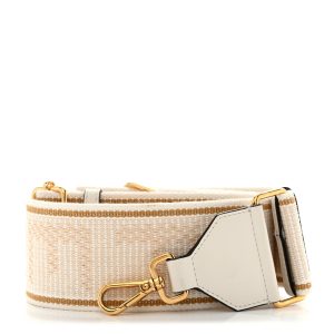 Cannete Ribbon Poly Vitello Century Logo Adjustable Strap You White Garza Ecru