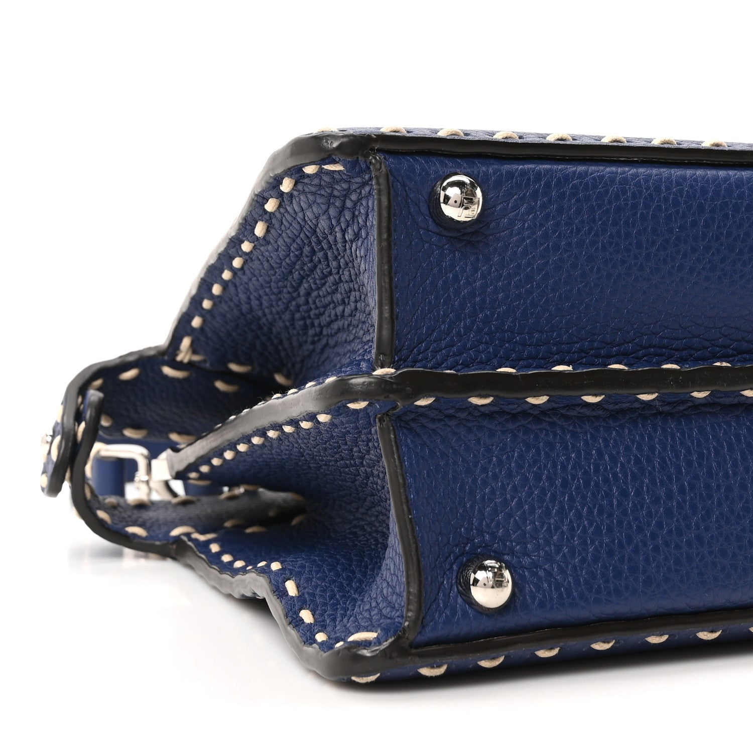 Cuoio Romano Selleria Chamois Small Peekaboo I SEE U Satchel Blue - Image 8