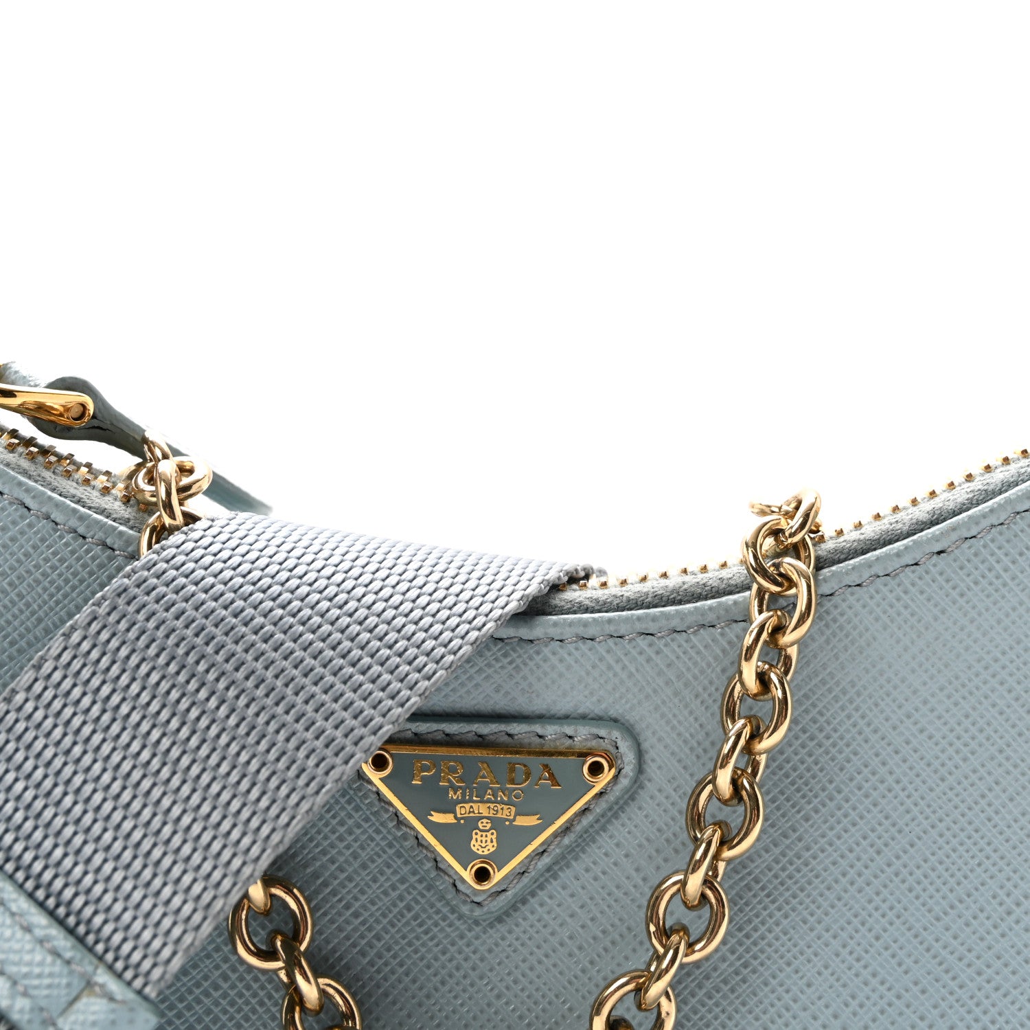 Saffiano Lux Re-Edition 2005 Mini Shoulder Bag Celeste - Image 7