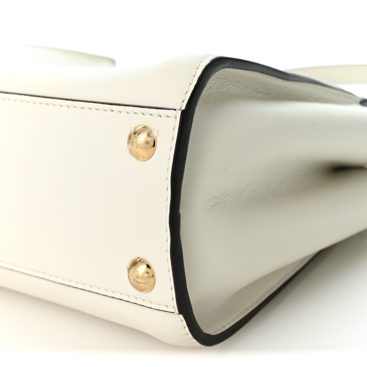 Vitello Seta Canvas FF Mini Peekaboo Iconic Satchel Uovo Sigaro Marrone - Image 11