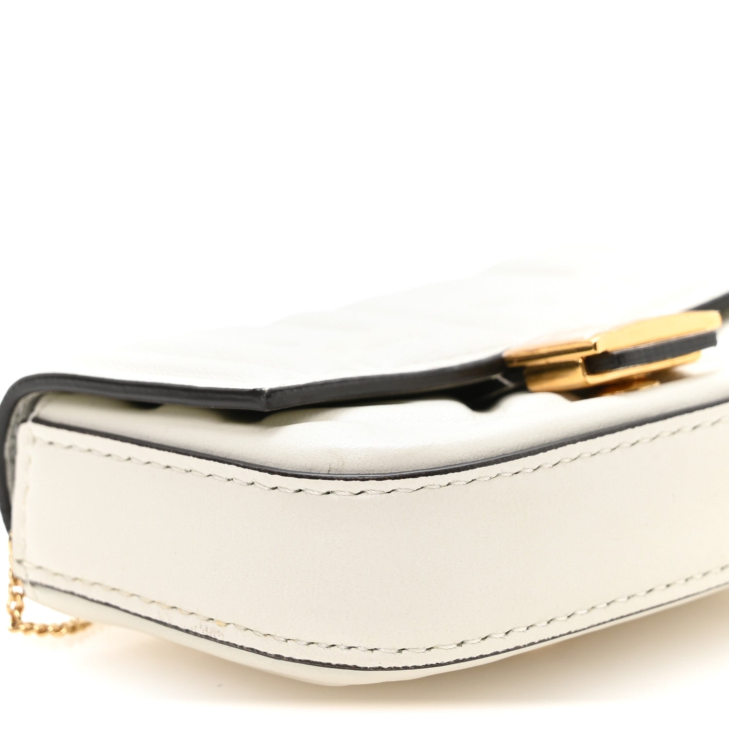 Nappa Matisse FF Embossed Nano Baguette Charm White - Image 9