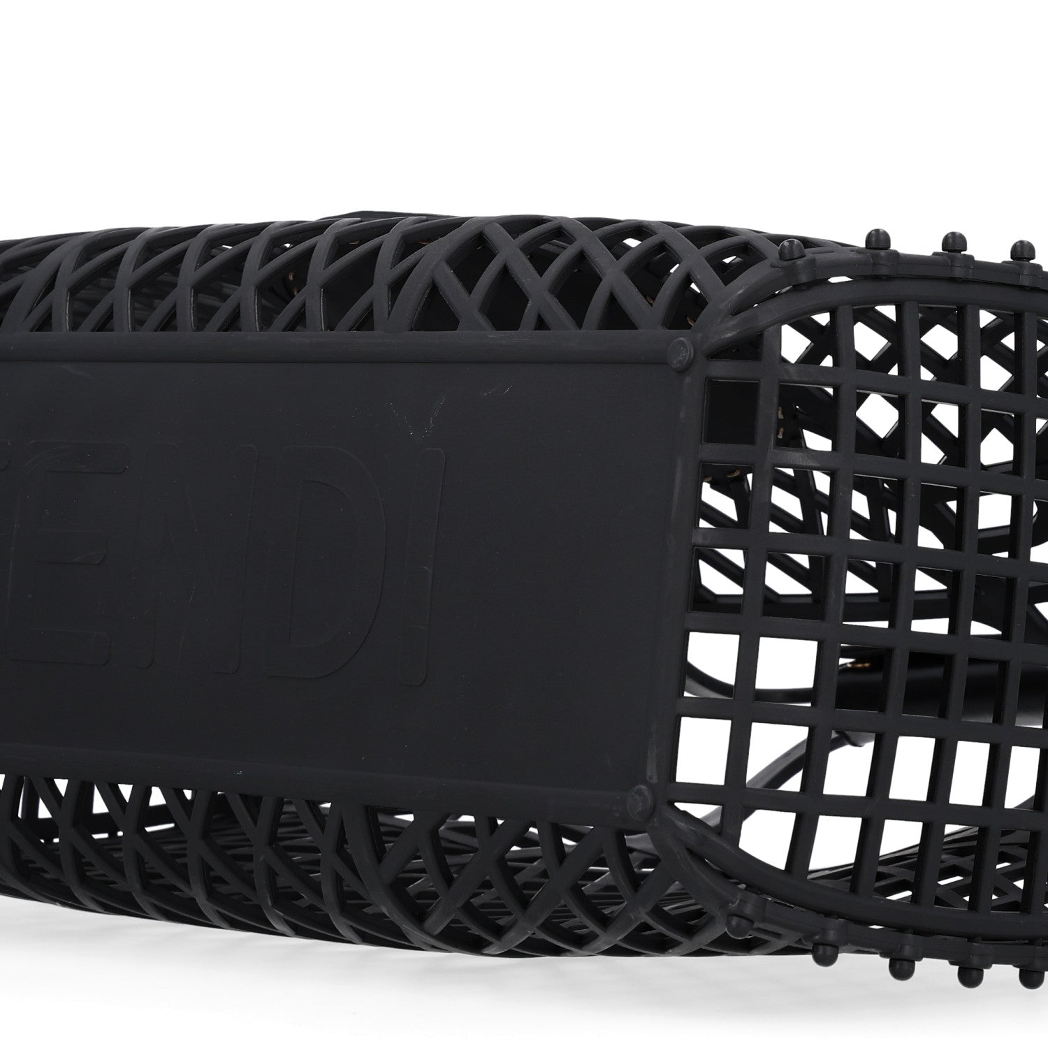 Recycled Plastic Vitello Liberty Matte Medium Fendi Basket Black Miele Scuro - Image 10