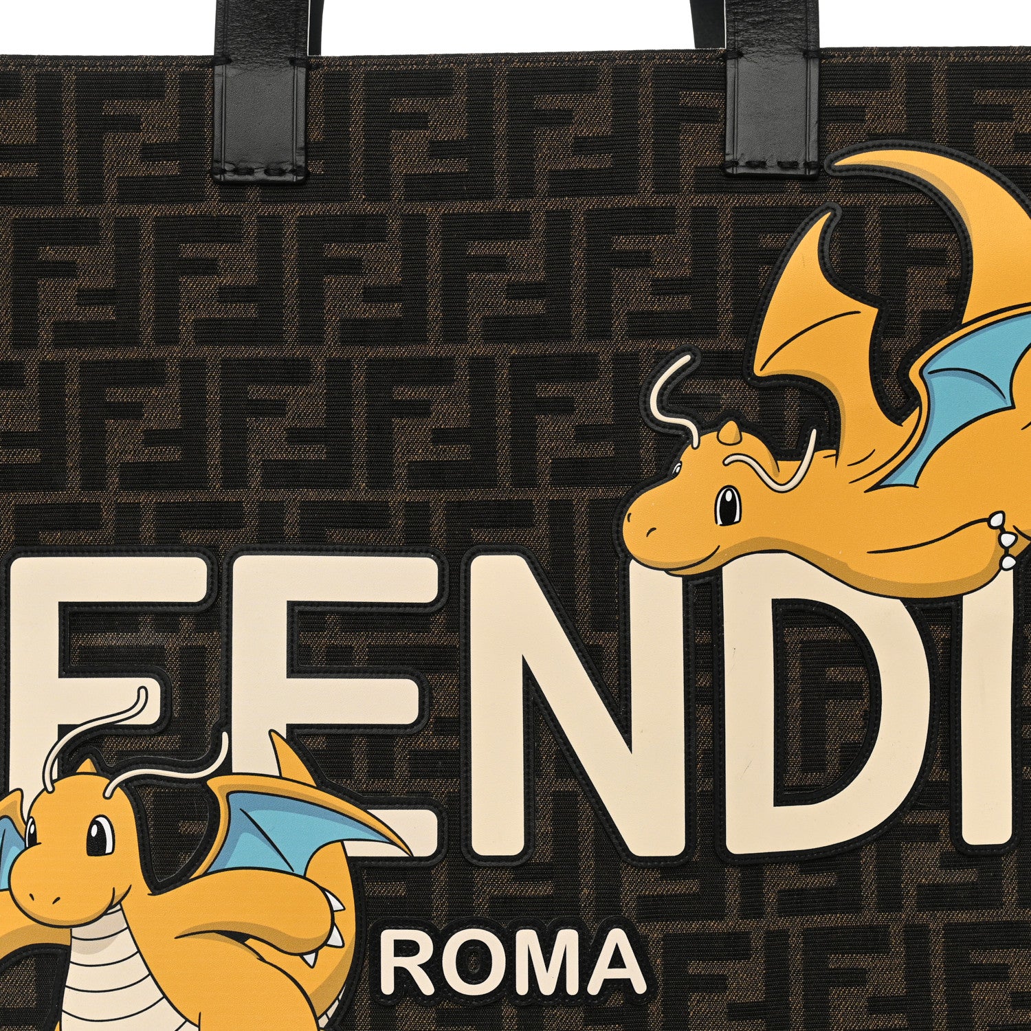X FRGMT X POKEMON Fabric Jacquard FF Pokemon Shopping Tote Bag Tobacco Moro Giallo Mimosa - Image 7