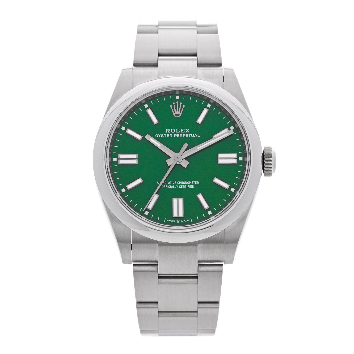Stainless Steel 41mm Oyster Perpetual Watch Green 134300