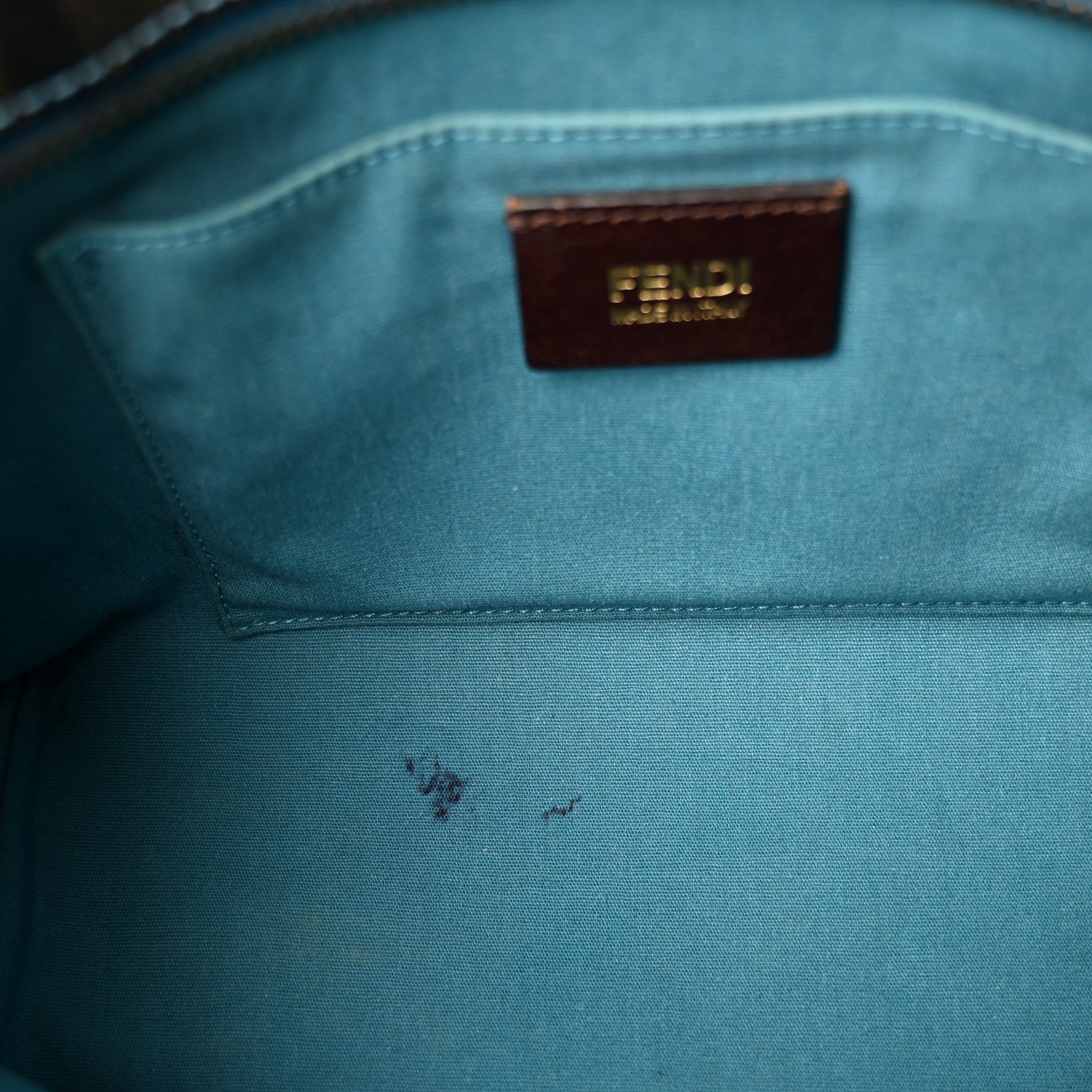Zucca Spalmati Vitello FF Mini Roll Tote Tobacco Pavone - Image 14