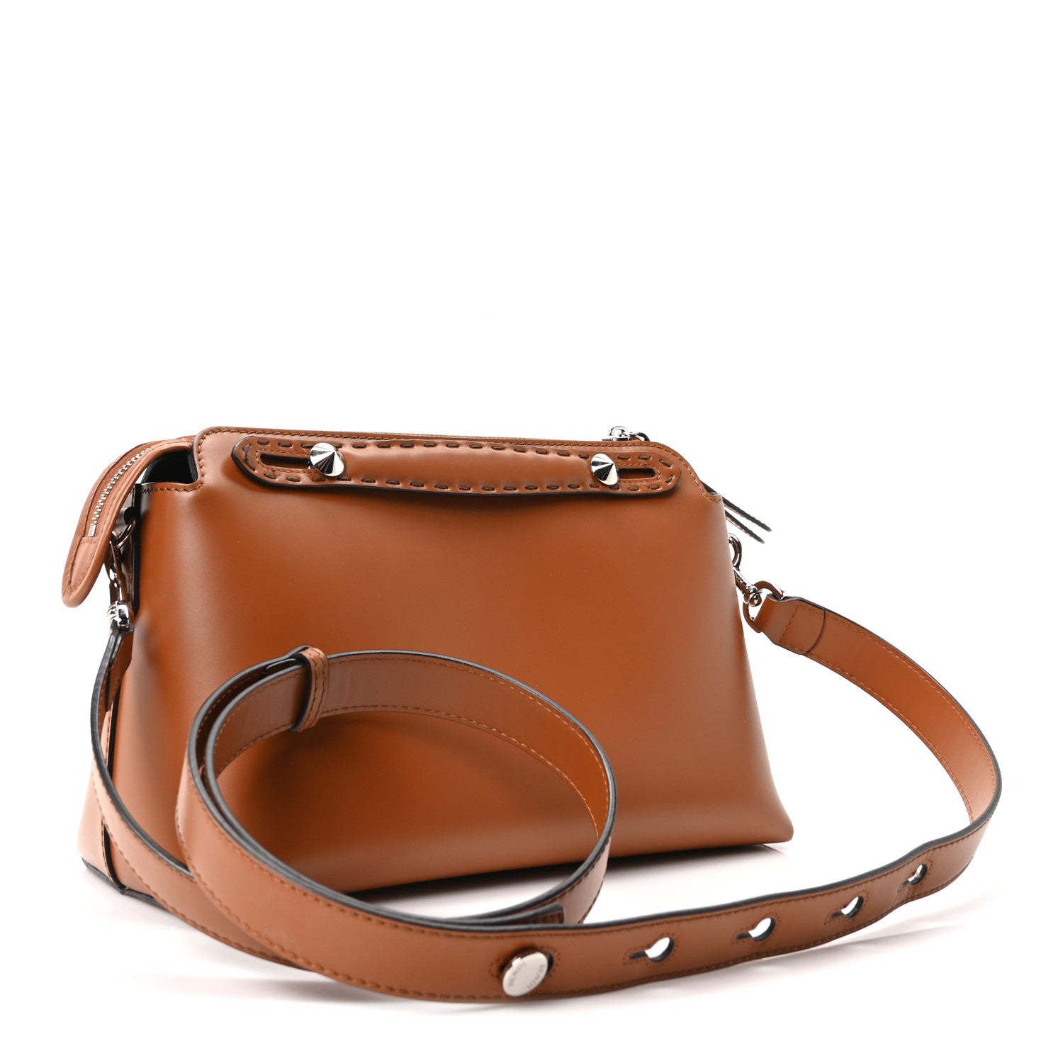 Vitello King Logo Embossed Medium By The Way Boston Bag Cuoio - Image 3