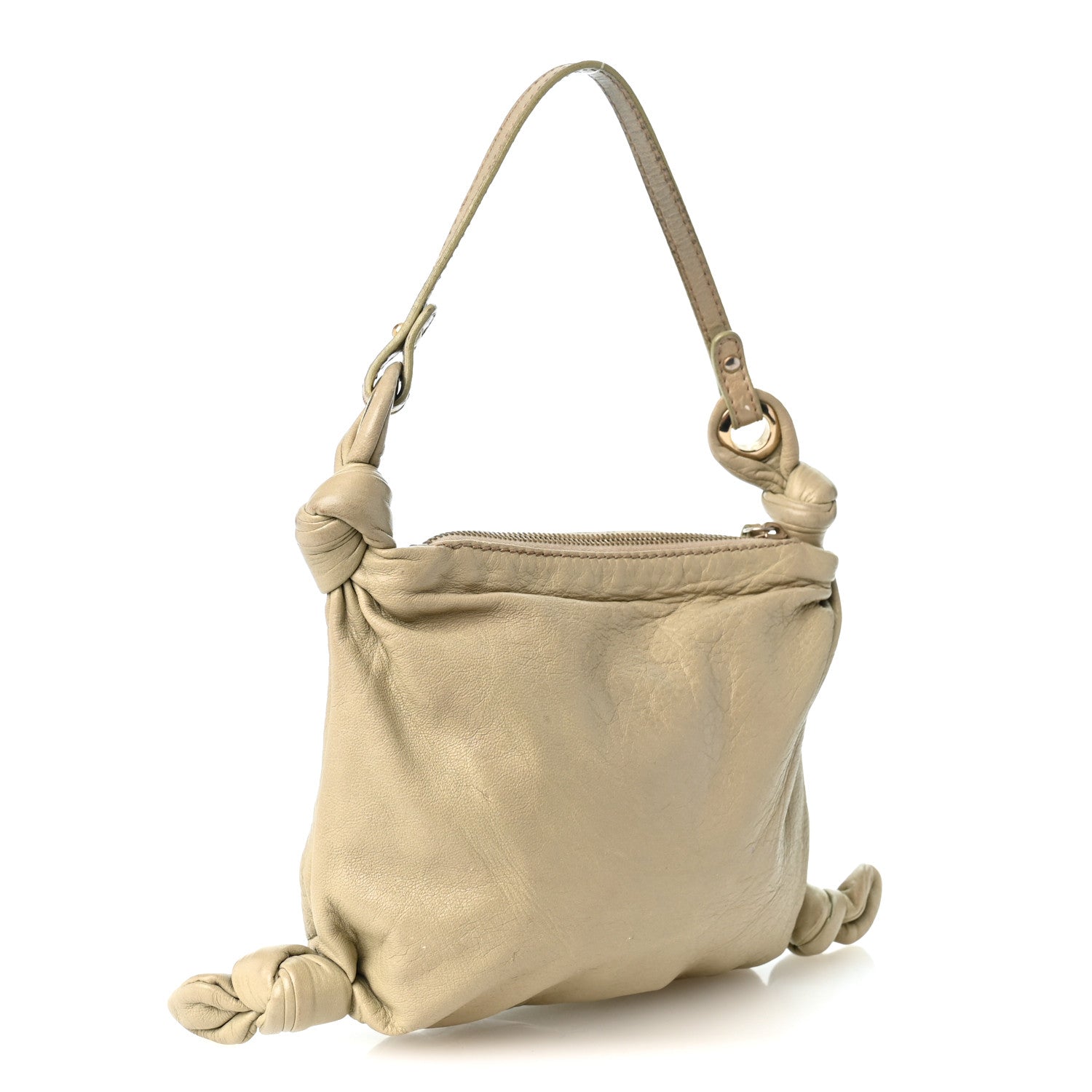 Calfskin Mini Hobo Bag Beige - Image 3
