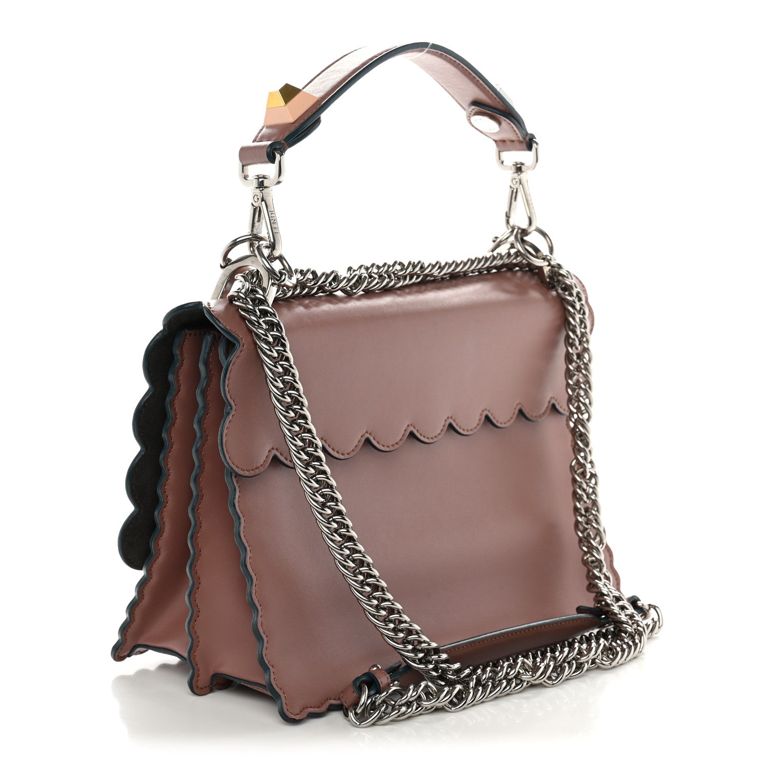 Vitello Liberty Scalloped Studded Kan I Shoulder Bag English Rose - Image 3