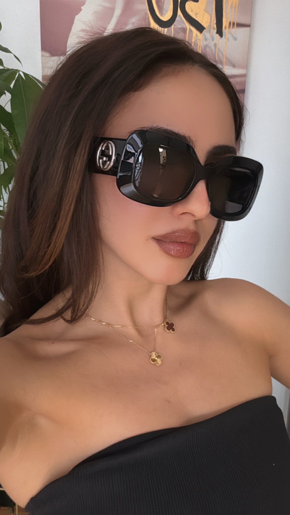 Gucci GG1695S Thick Rim Black Sunglasses - 图片 2