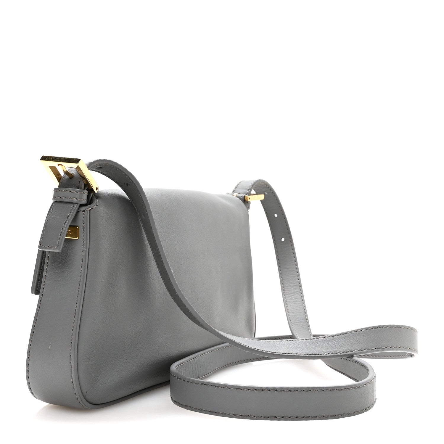 Vitello Flamingo Enamel Interchangeable Strap Baguette Grigio Chiaro Latte Tabacco - Image 4