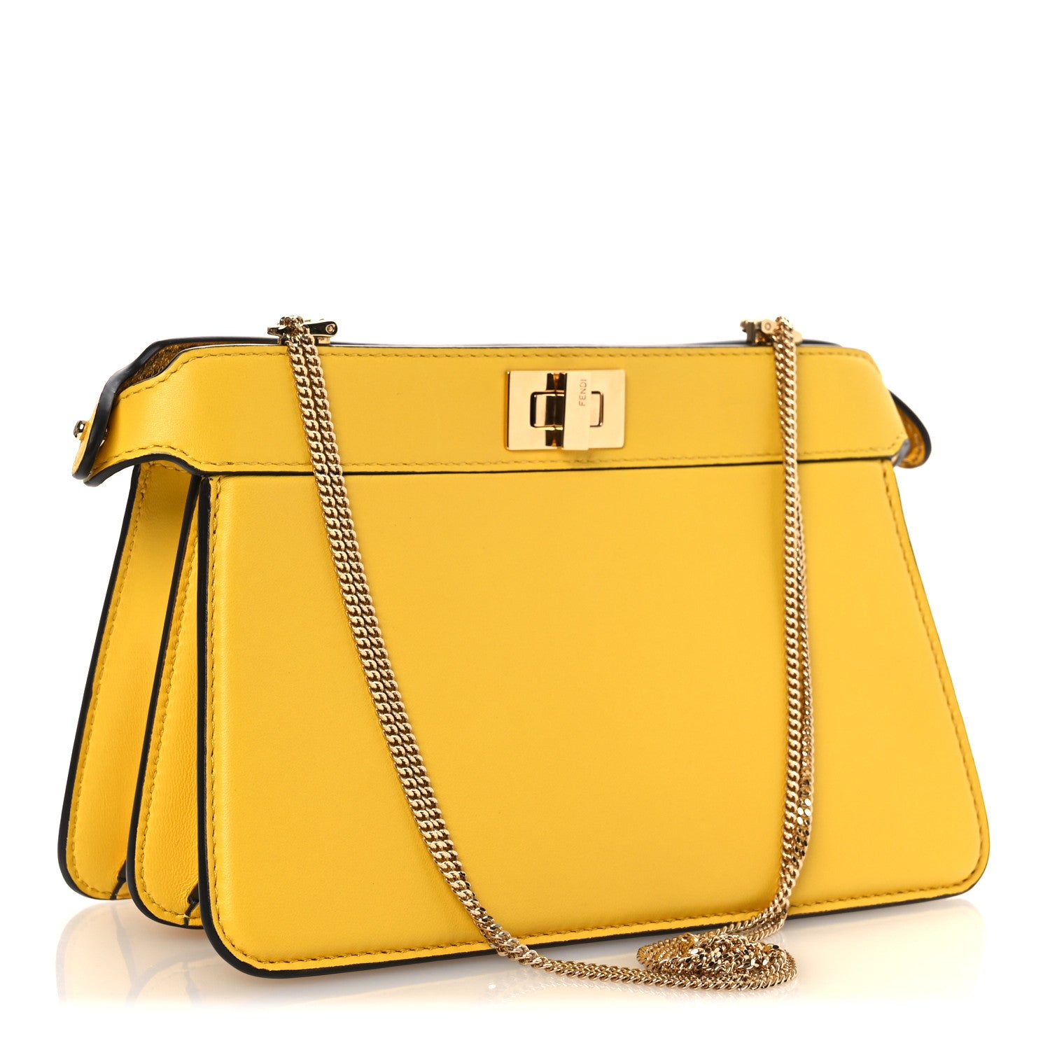 Nappa Small Peekaboo I SEE U East West Chain Satchel Limone - Image 3