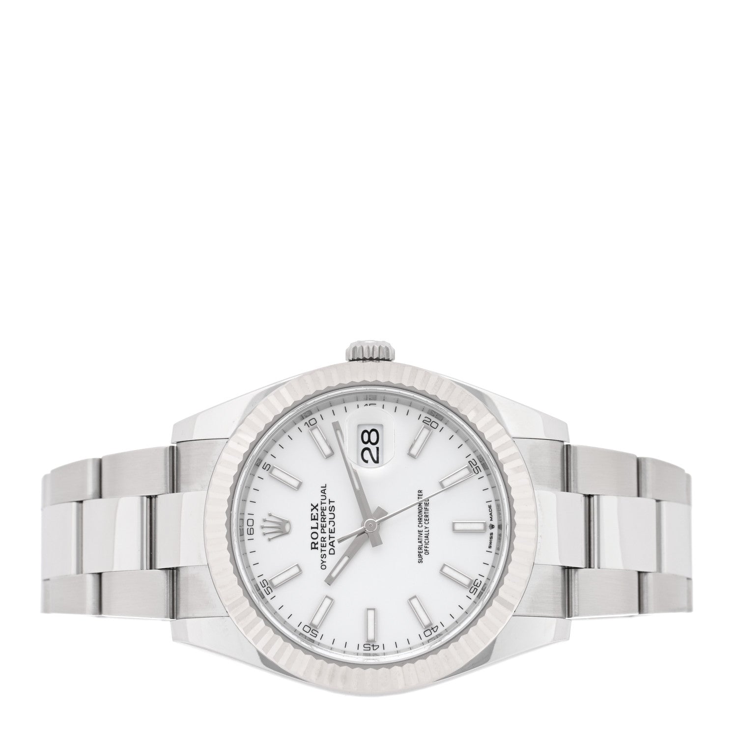 Stainless Steel 18K White Gold 41mm Oyster Perpetual Datejust Watch Silver 116334 - Image 2