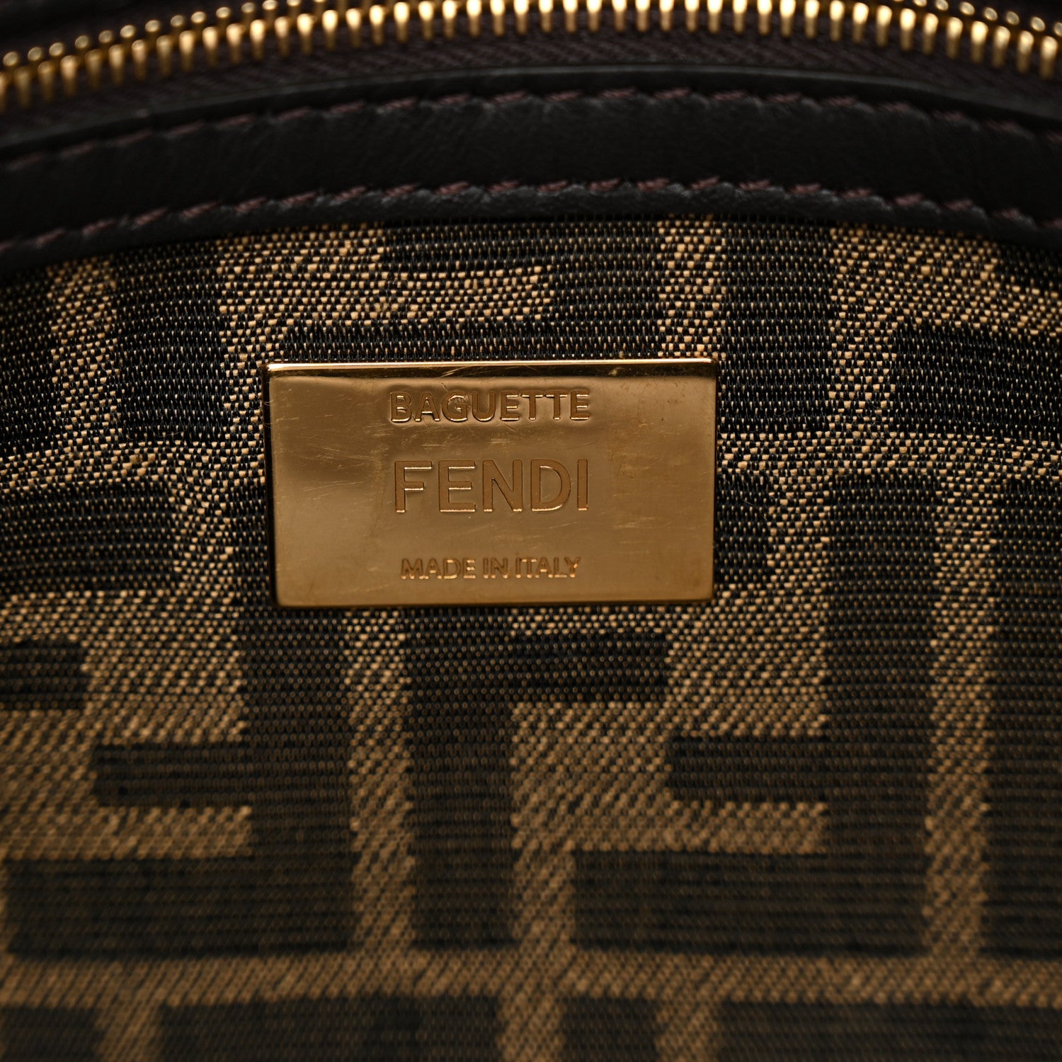 Fabric Jacquard FF 1974 Medium Baguette Tobacco Moro Black - Image 6