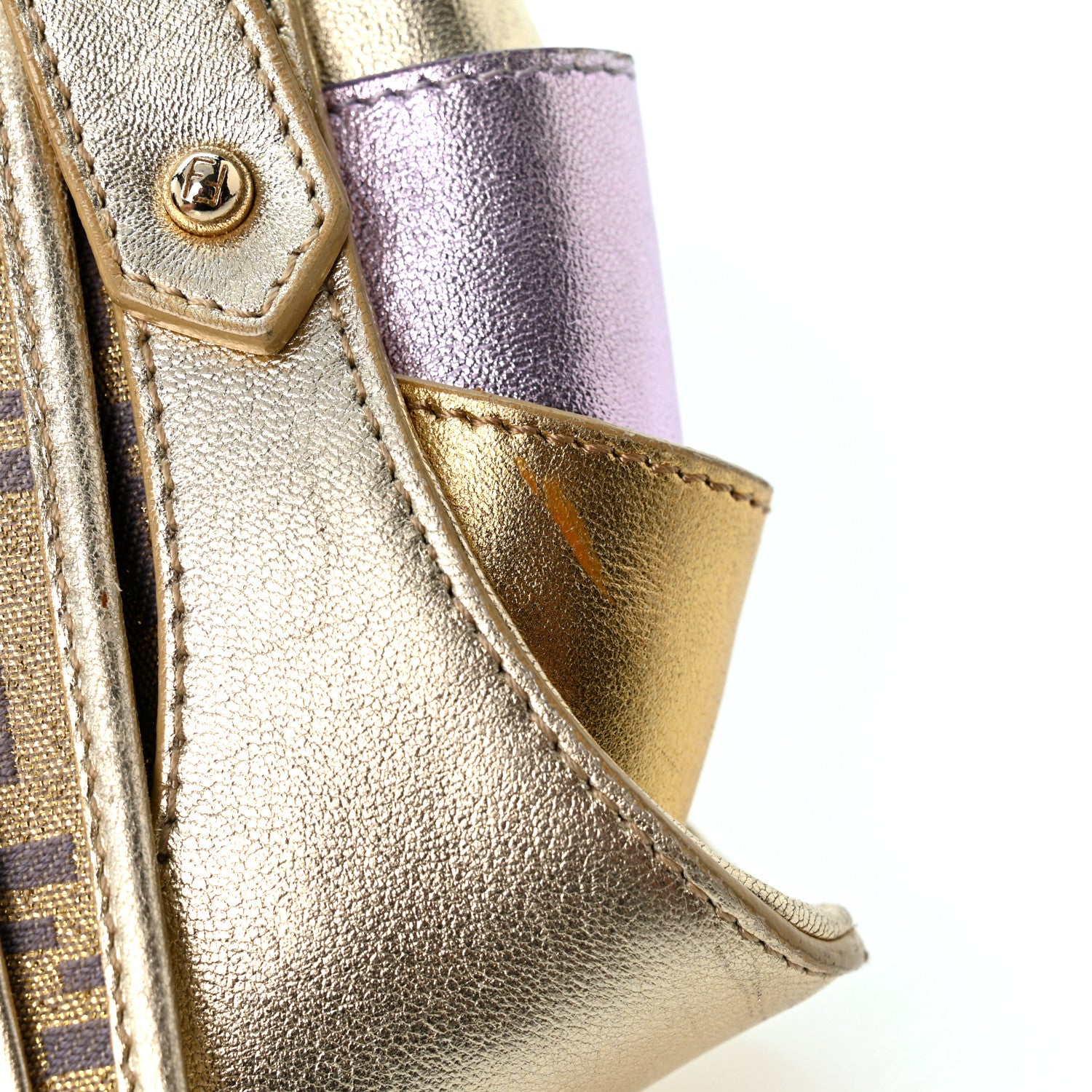 Metallic Calfskin Jacquard Zucchino Leopard Print Compilation Hobo Gold Multicolor - Image 11