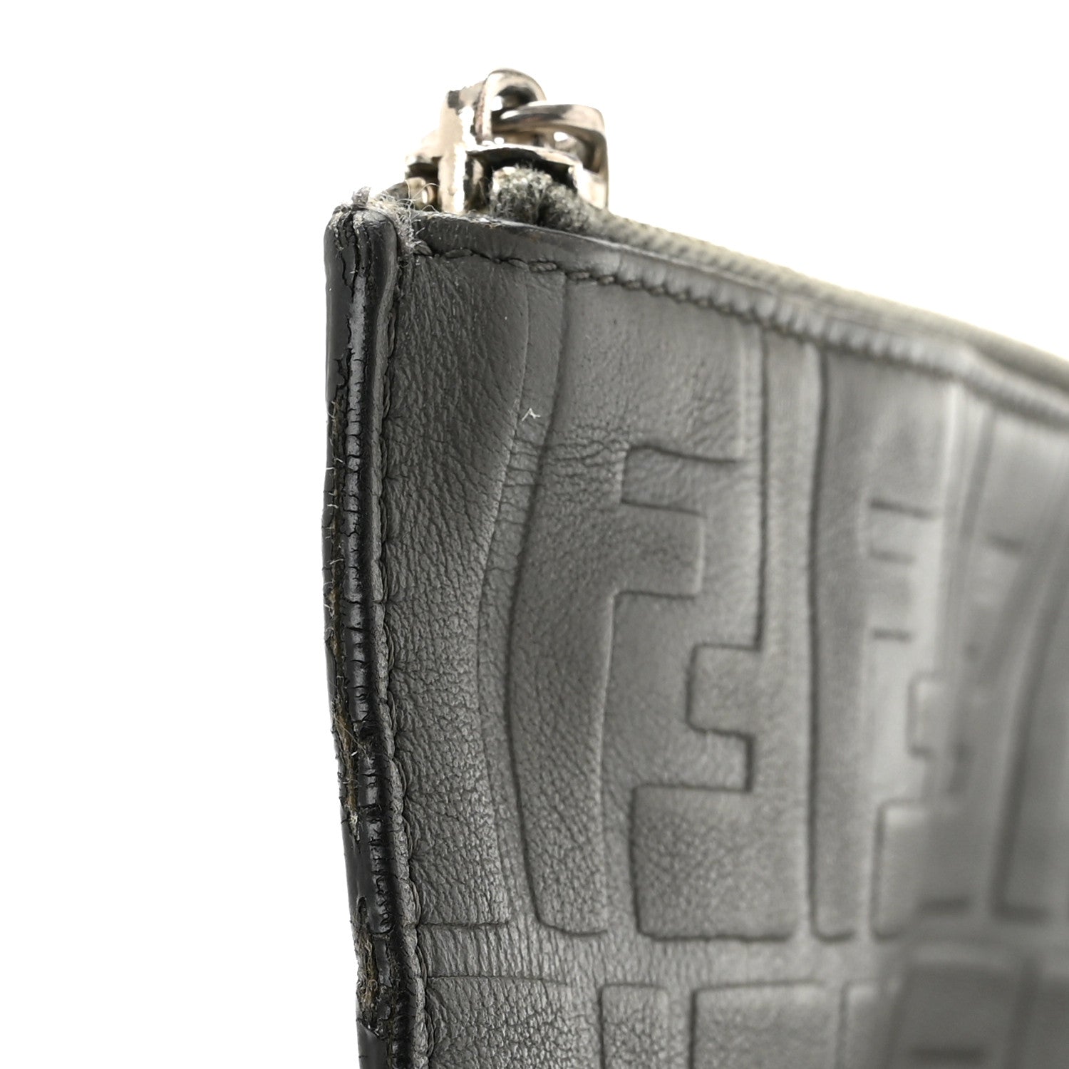 Vitello Grace FF 1974 Embossed Flat Pouch Anthracite - Image 11