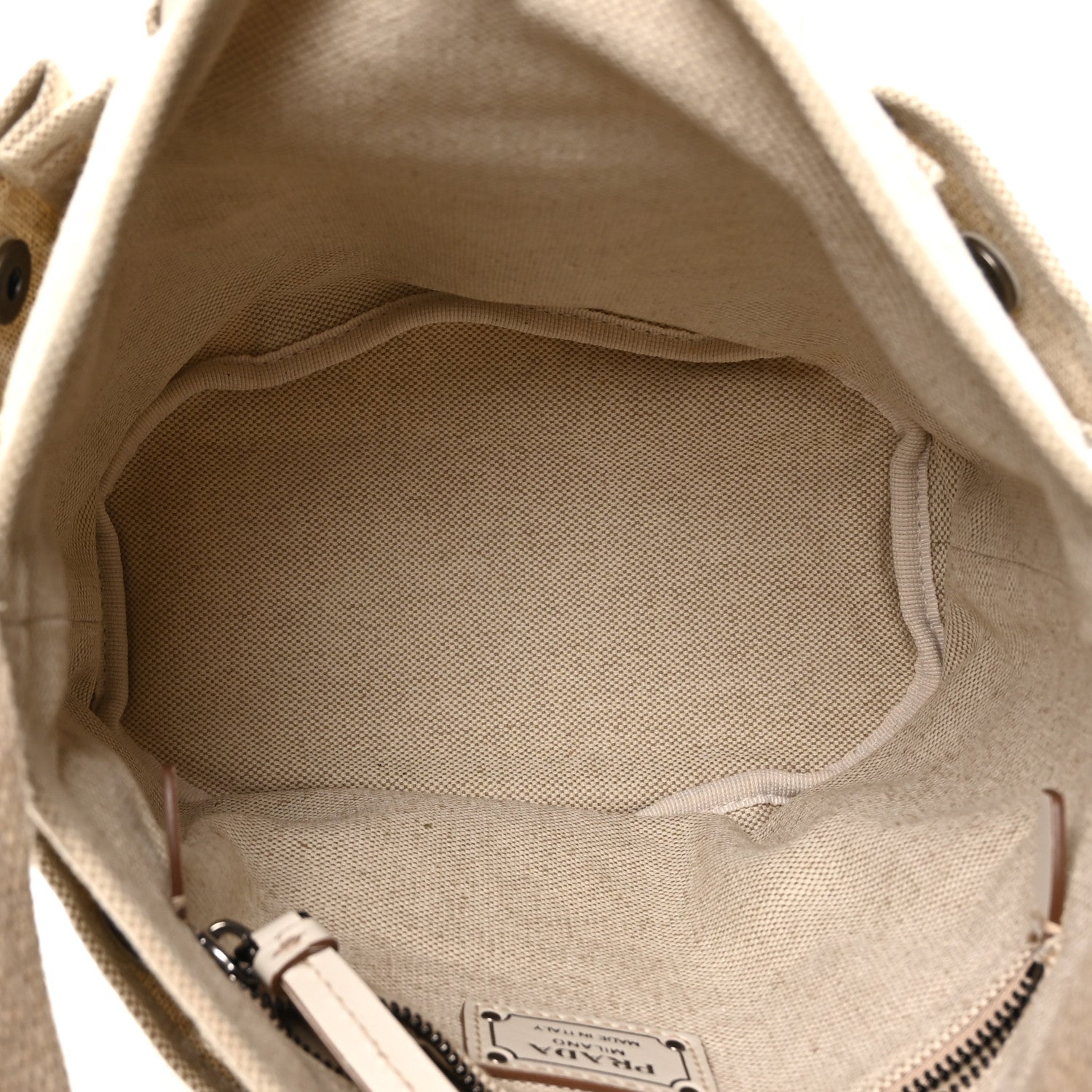 Canvas Calfskin Mini Route Bucket Bag Naturale - Image 5