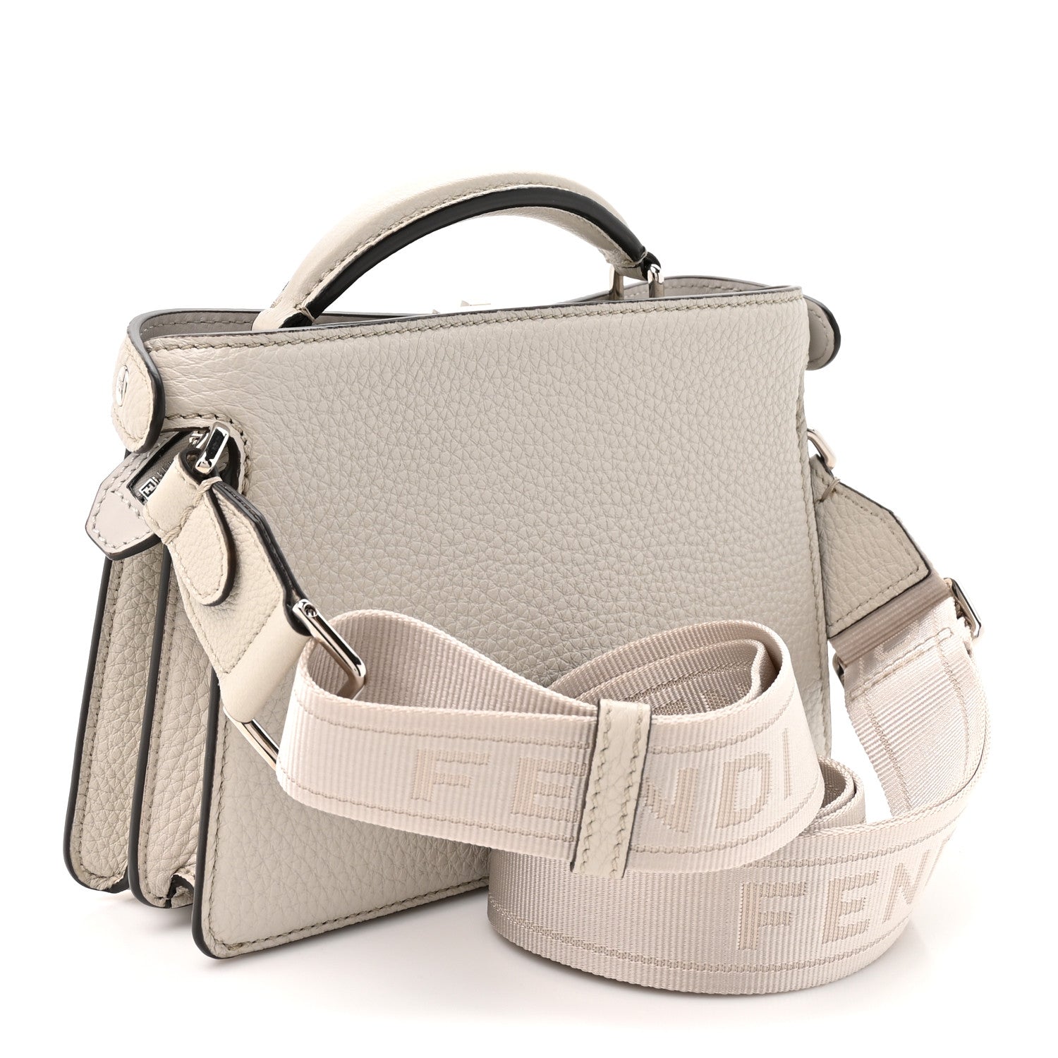 Cuoio Romano Vitello Cover Bi-Color Peekaboo I See U X Cross Satchel Ghiaia Oliva - Image 3
