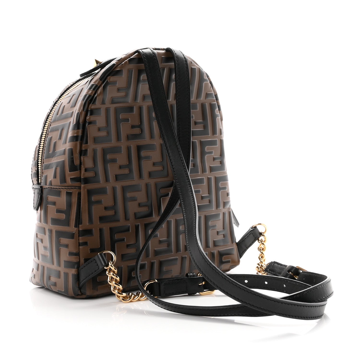 Vitello Bi-Color FF 1974 Embossed Mini Backpack Maya Black - Image 2