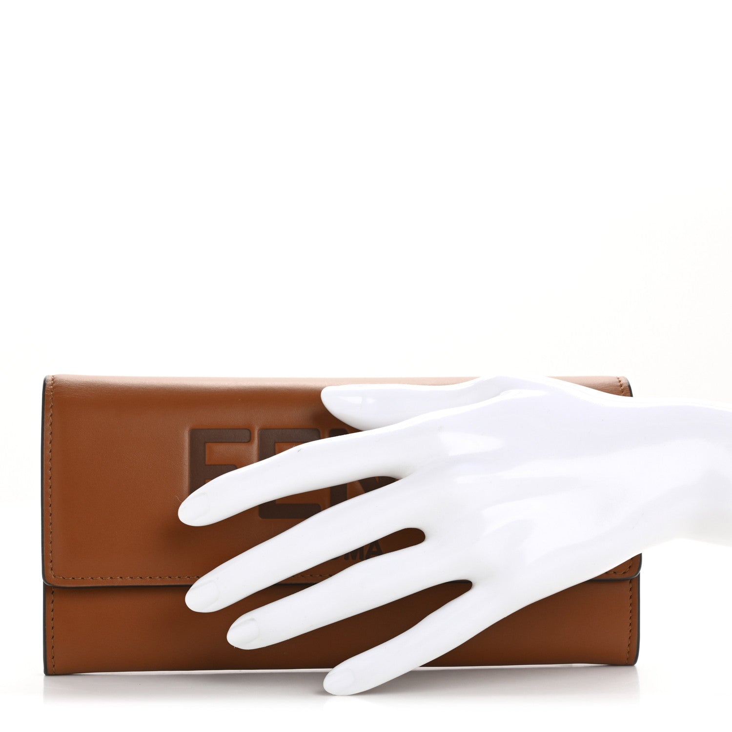 Vitello King Tamponato Logo Embossed Continental Wallet Cuoio - Image 2