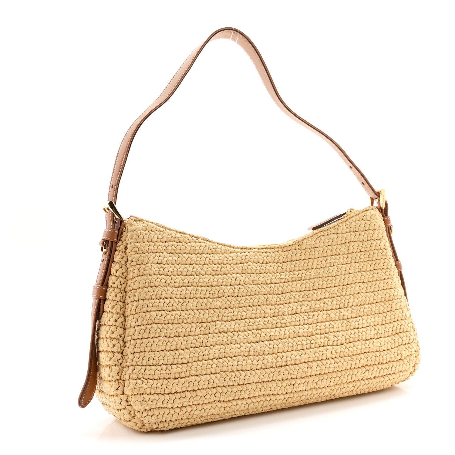 Yarn Raffia Effect Crochet Large Aimée Shoulder Bag Natural - Image 3