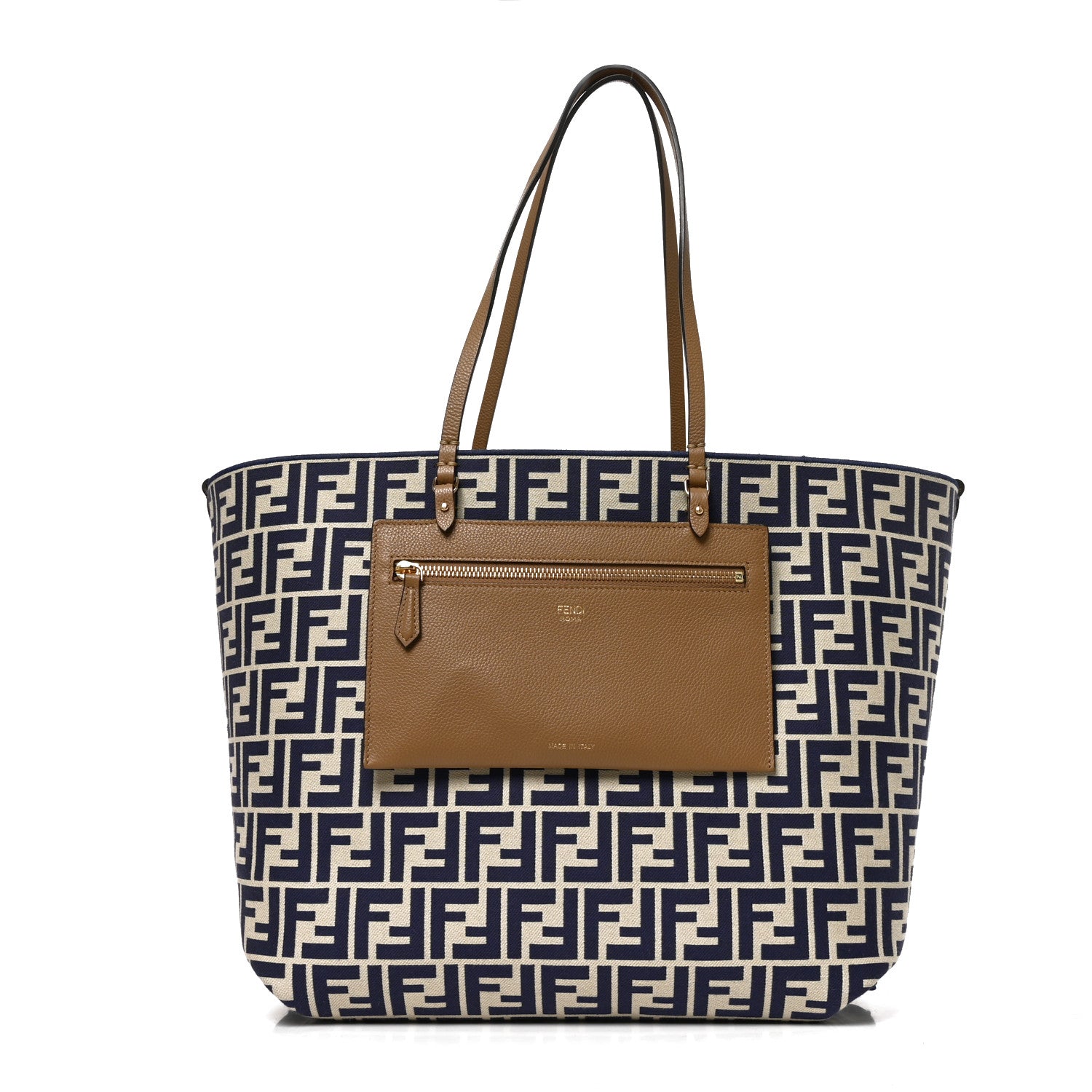 Pequin Vitello Reversible Large Shopping Tote Midnight Blue - Image 2