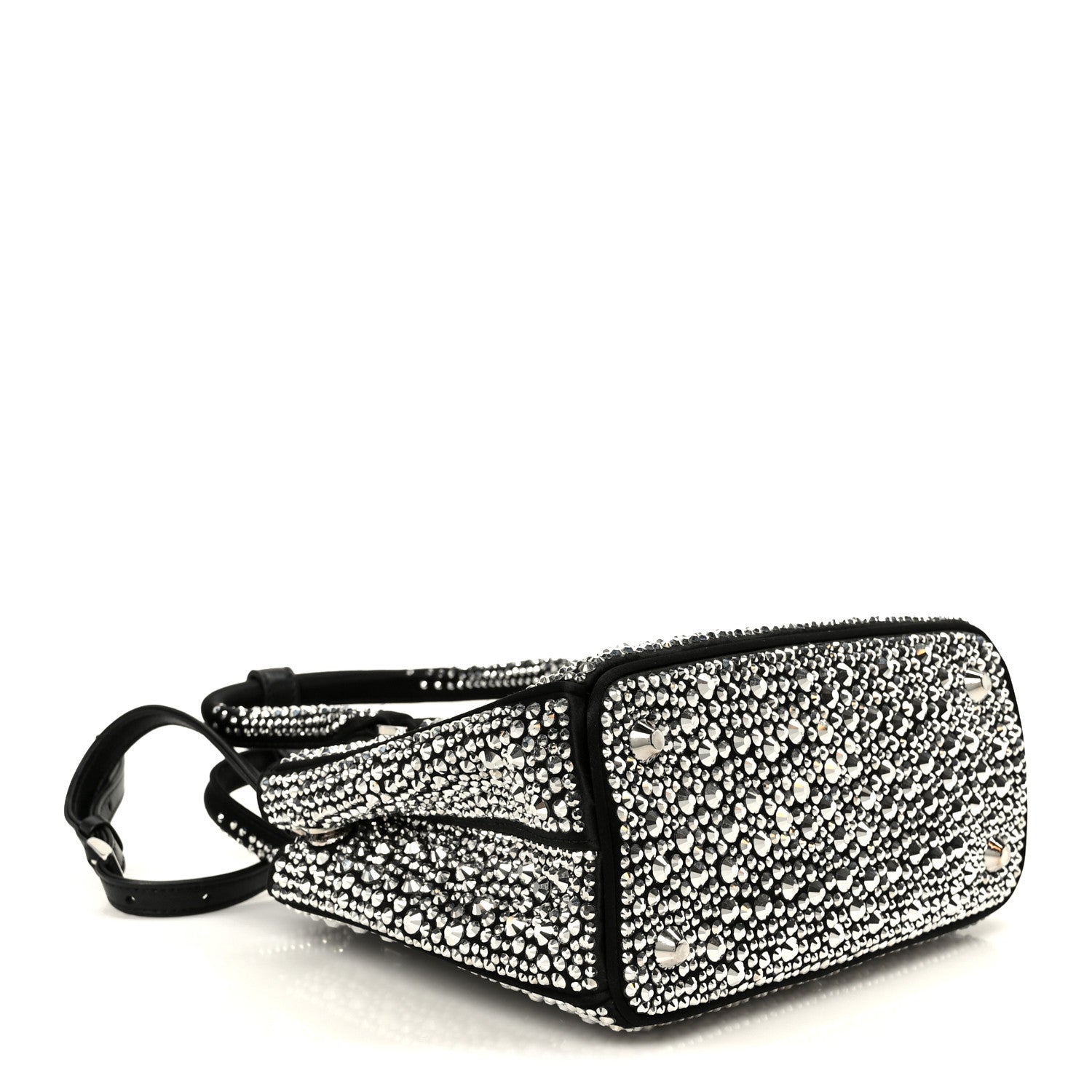 Satin Crystal Mini Galleria Double Zip Tote Metal - Image 4