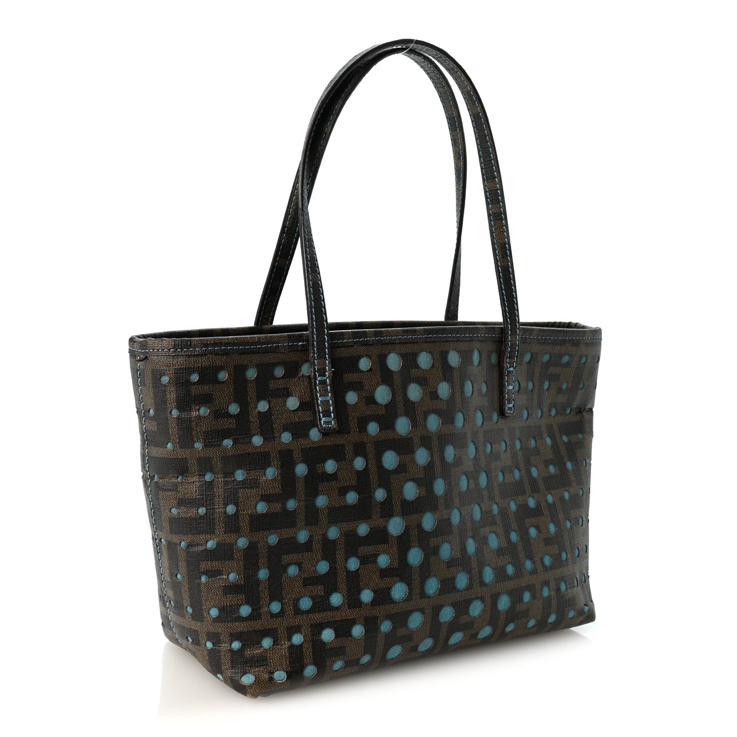 Zucca Spalmati Vitello FF Mini Roll Tote Tobacco Pavone - Image 3