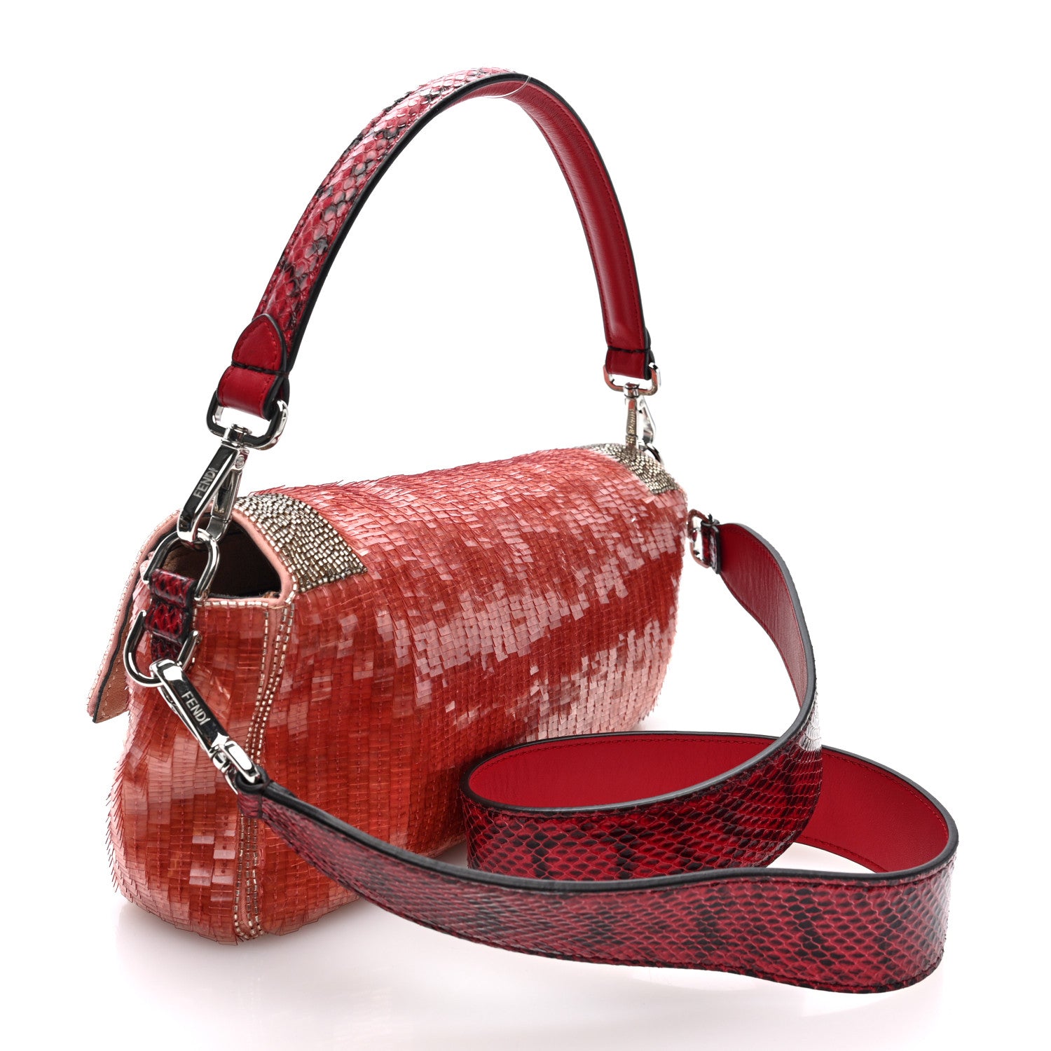 Sequin Snakeskin Re-Edition Baguette Pink - Image 2