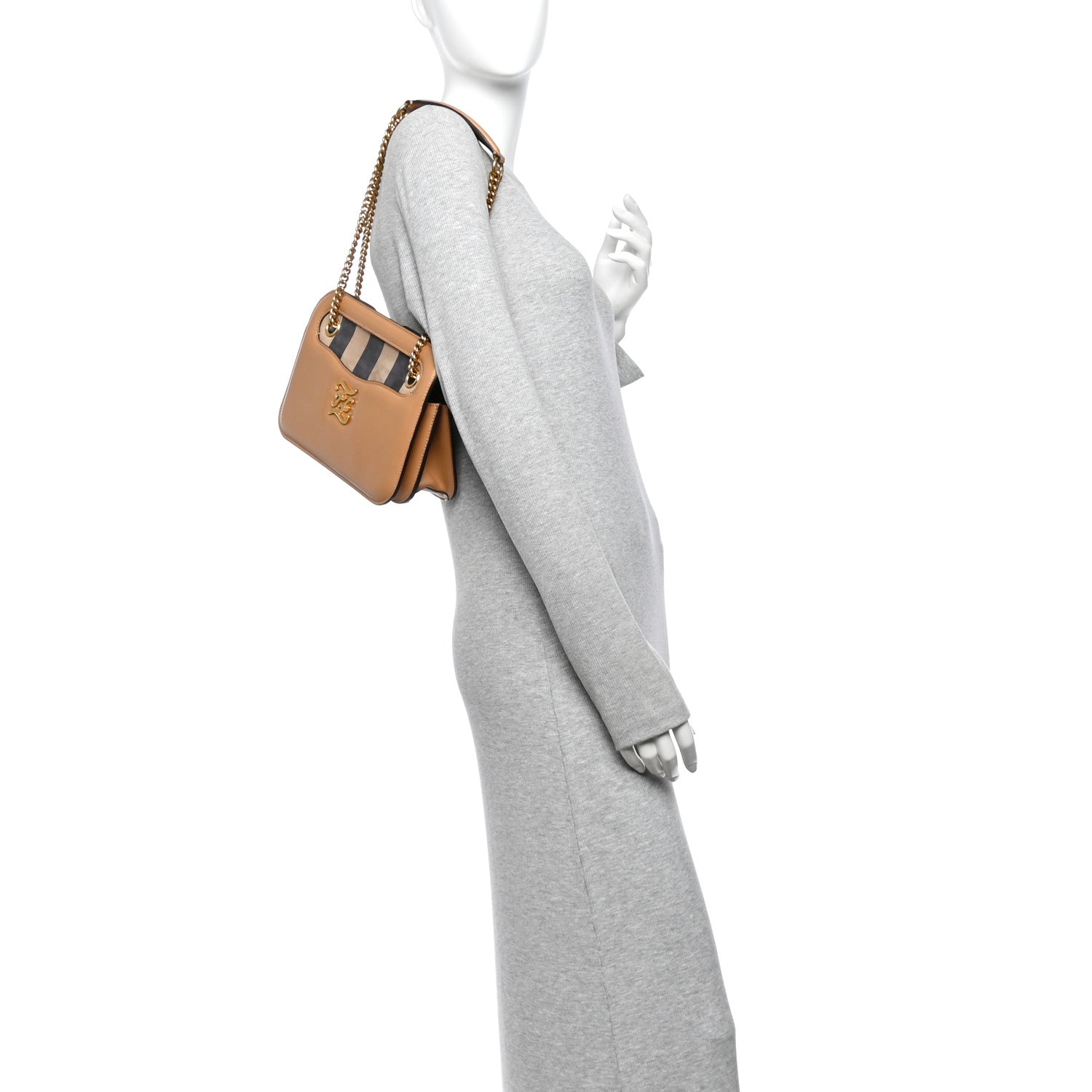 Vitello King Nubuck Pequin Karligraphy Pocket Shoulder Bag Biscuit Tobacco Moro - Image 2
