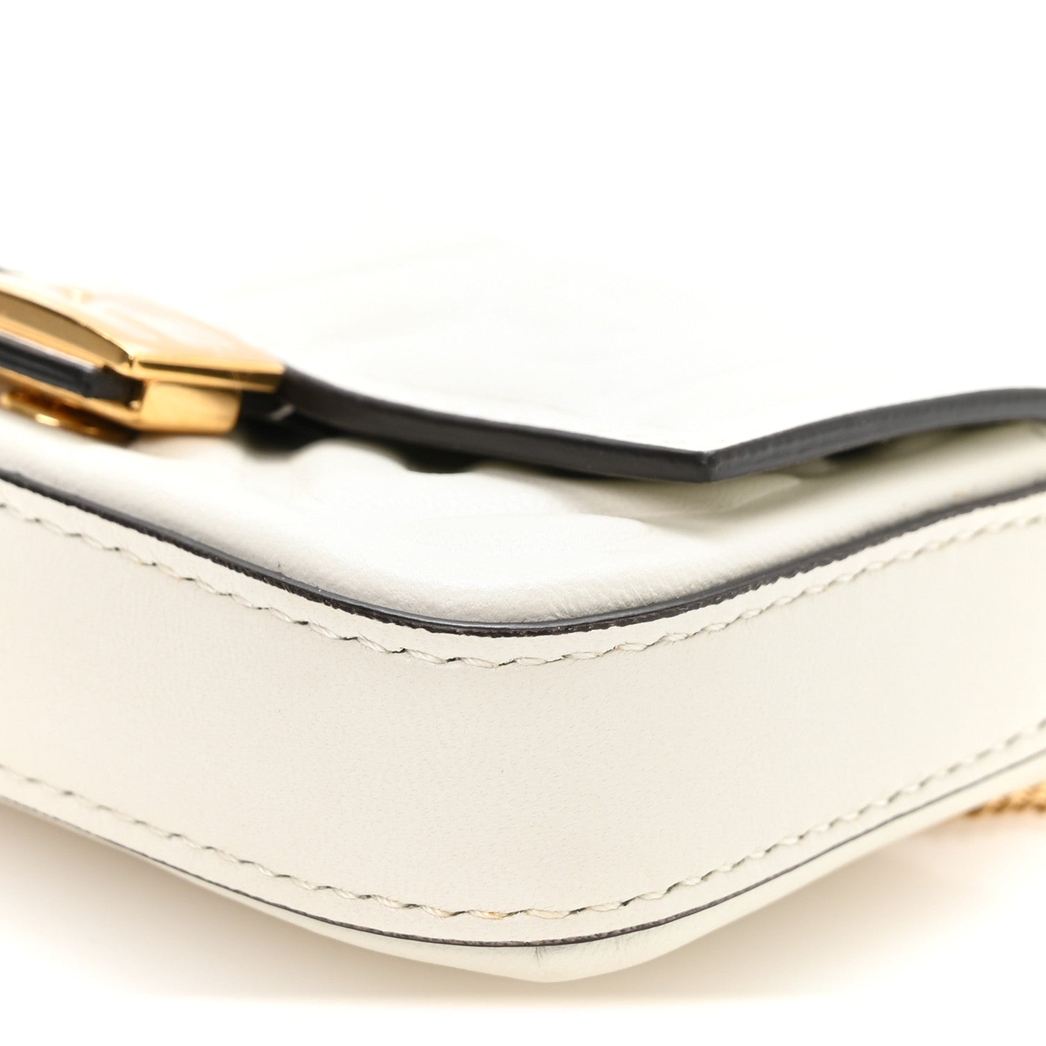 Nappa Matisse FF Embossed Nano Baguette Charm White - Image 10
