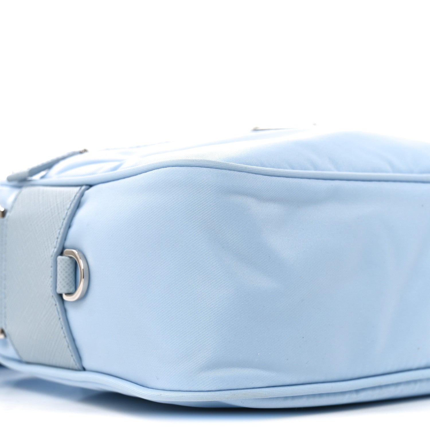 Re-Nylon Vela Saffiano Pocket Double Zip Shoulder Bag Celeste - 图片 8