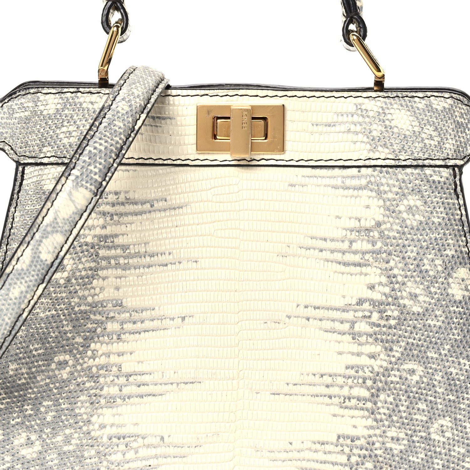 Lizard Togo Lucido Petite Peekaboo I SEE U Satchel Roccia - Image 10