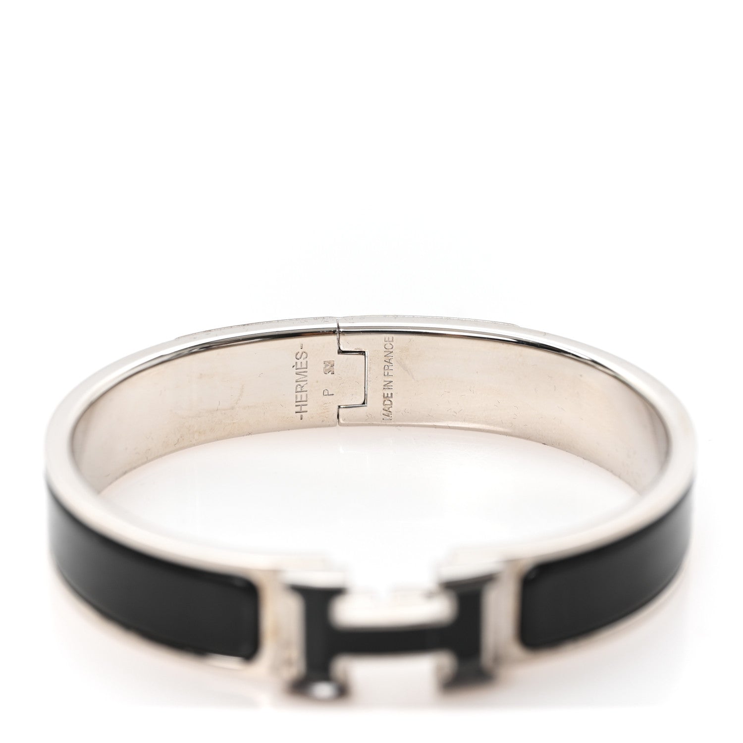 Enamel Narrow Clic Clac H Bracelet PM Black - Image 4