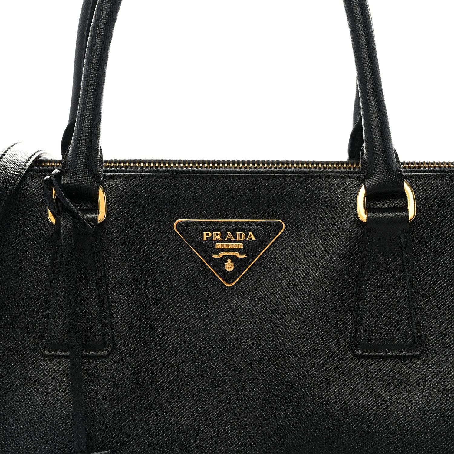 Saffiano Medium Galleria Double Zip Tote Black - Image 7