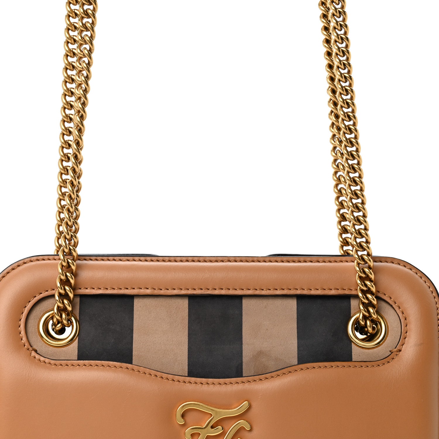 Vitello King Nubuck Pequin Karligraphy Pocket Shoulder Bag Biscuit Tobacco Moro - Image 8