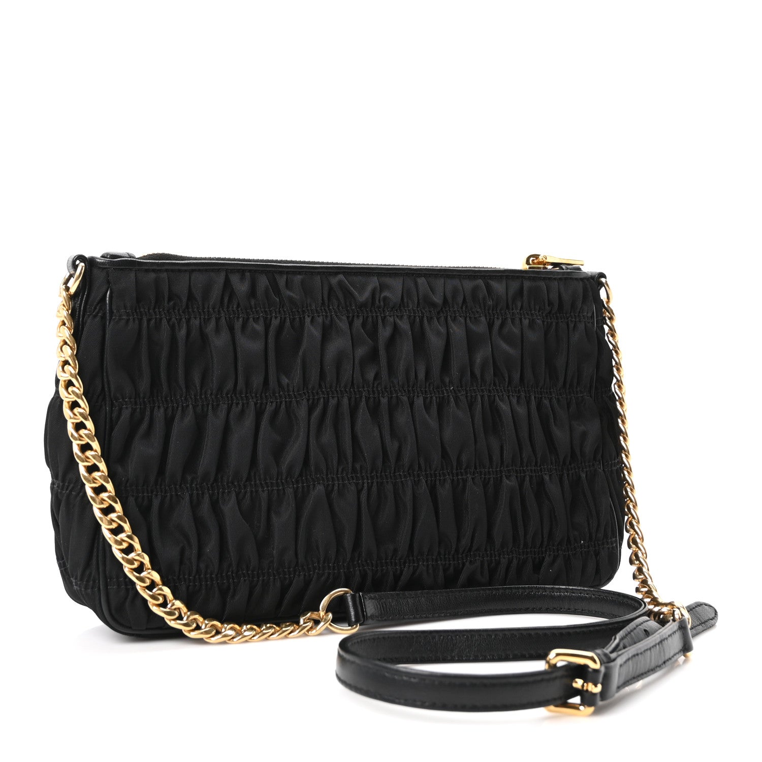 Tessuto Nylon Gaufre Shoulder Bag Black - Image 3
