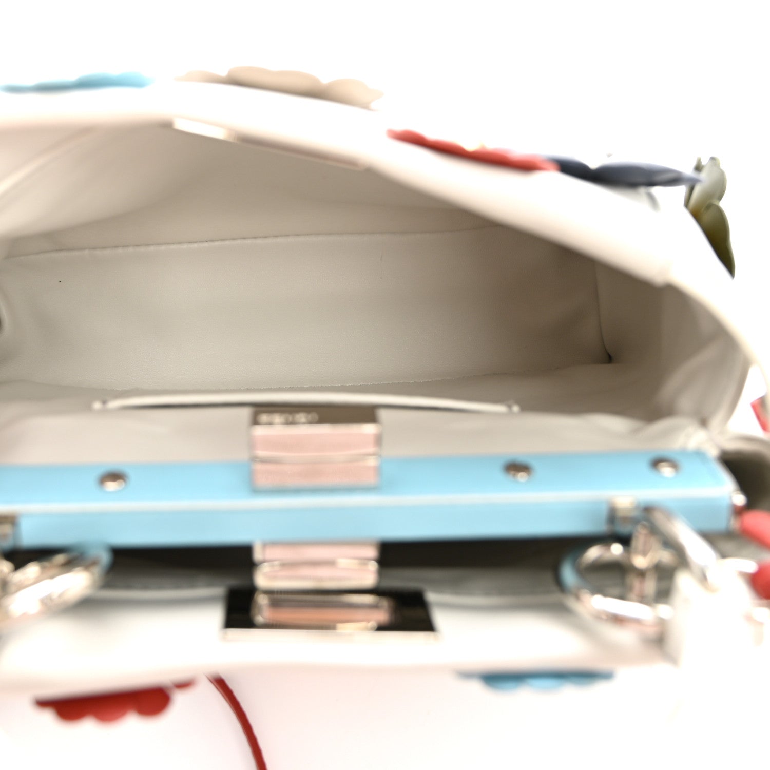 Nappa Flowerland Mini Peekaboo Iconic Satchel White Ice Multicolor - Image 6