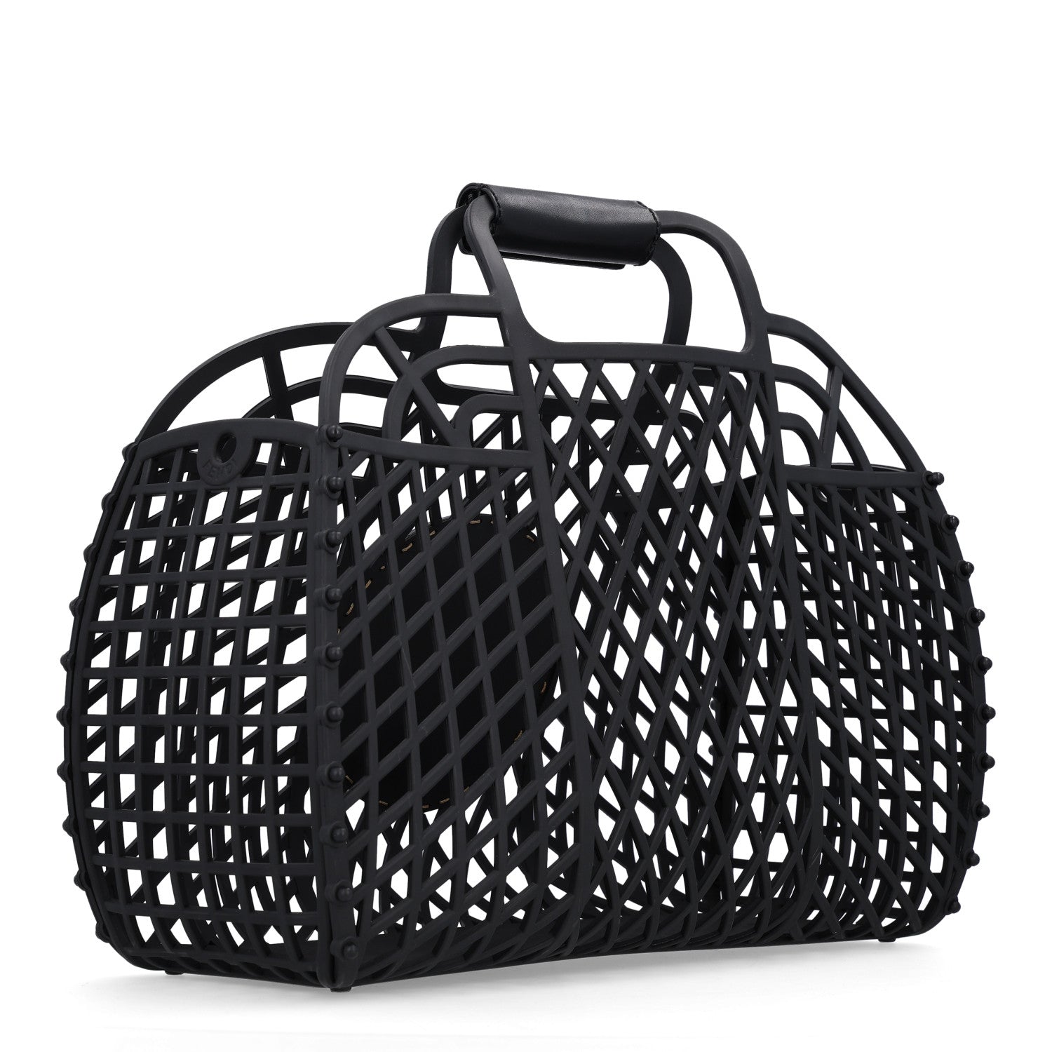 Recycled Plastic Vitello Liberty Matte Medium Fendi Basket Black Miele Scuro - Image 3