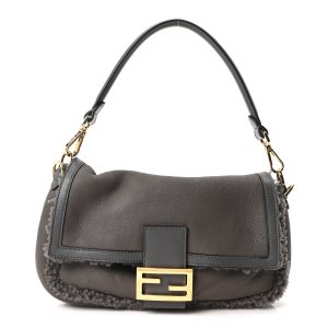 Lambskin Shearling Baguette Anthracite