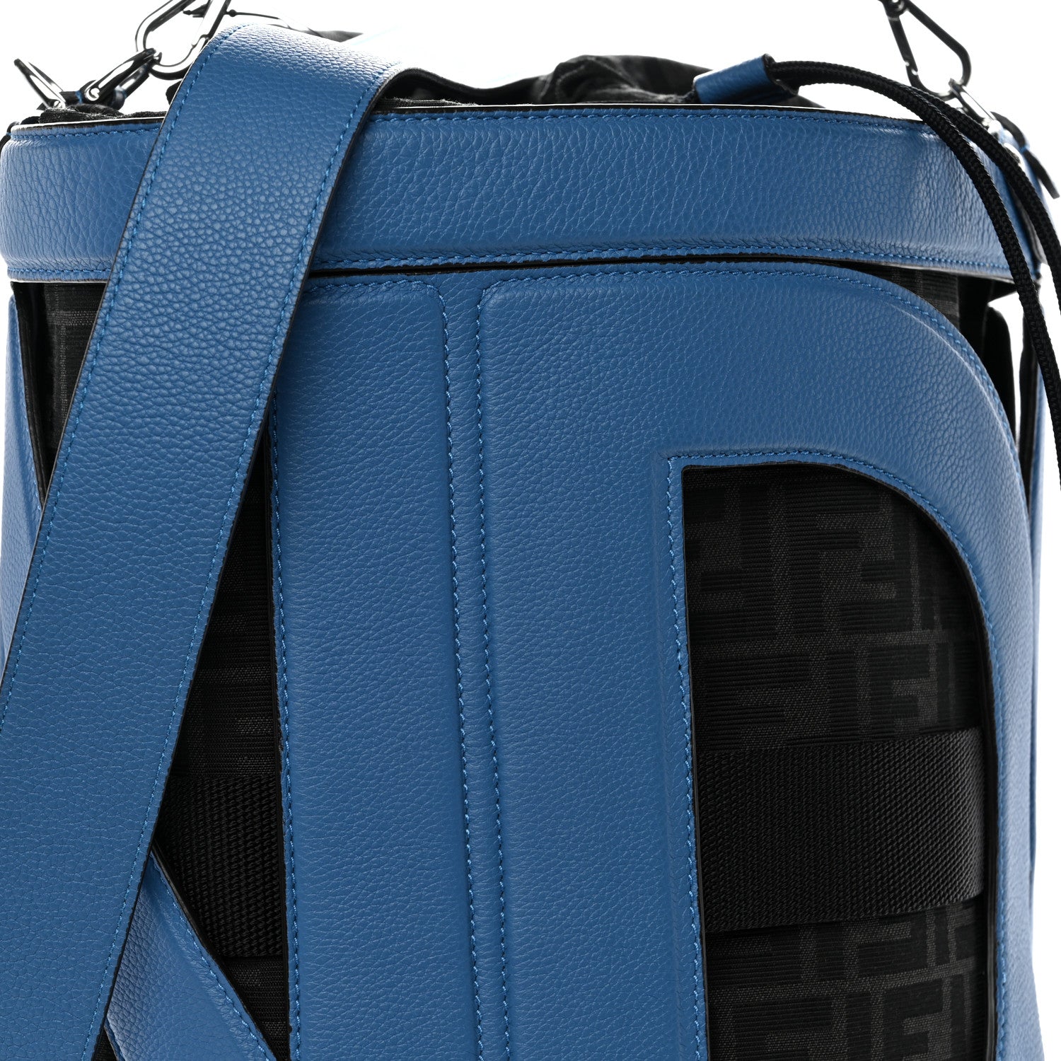 Jacquard Vitello Logo Bucket Bag Fiordaliso - Image 8