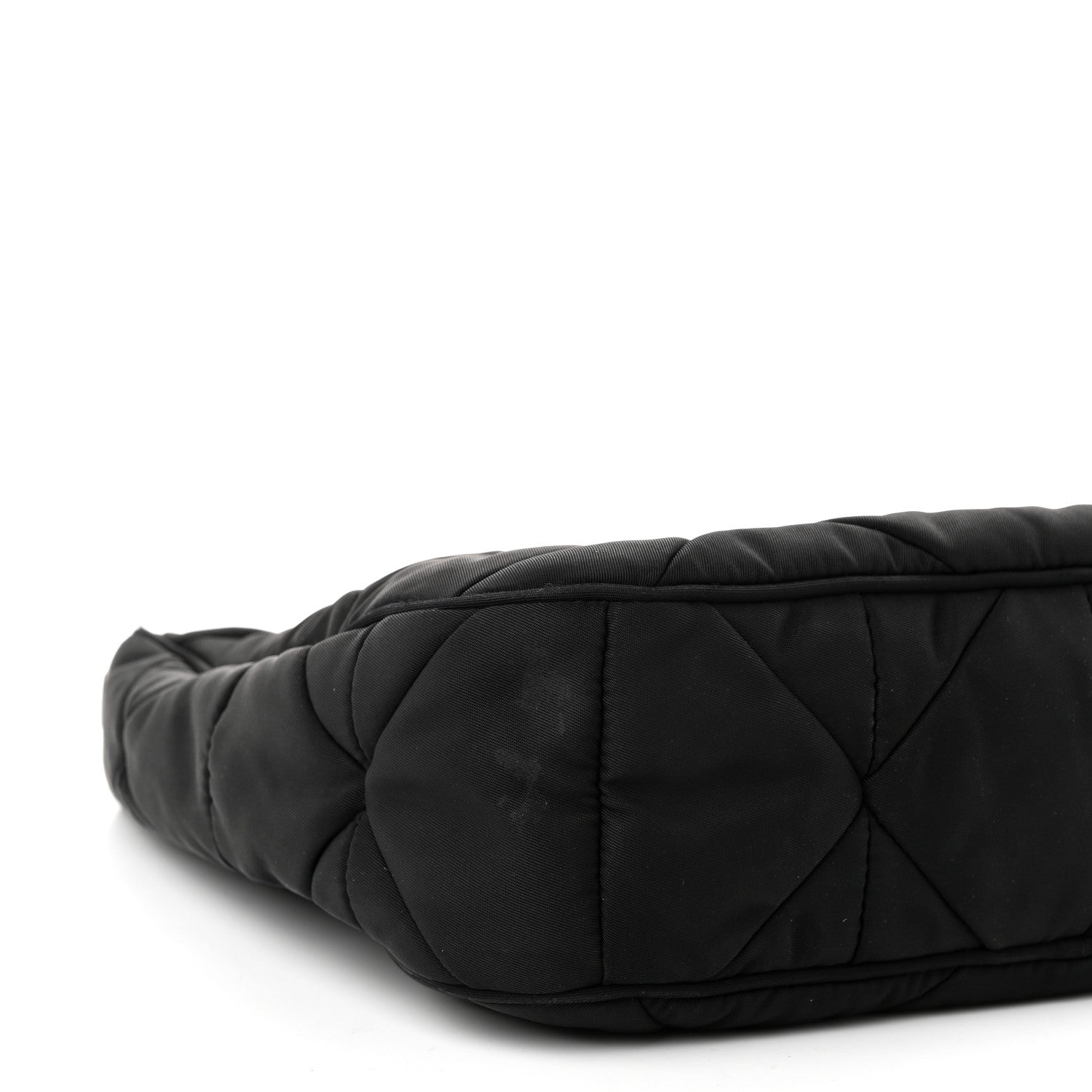 Re-Nylon Triangle Padded Patchwork Shoulder Bag Black - Image 9