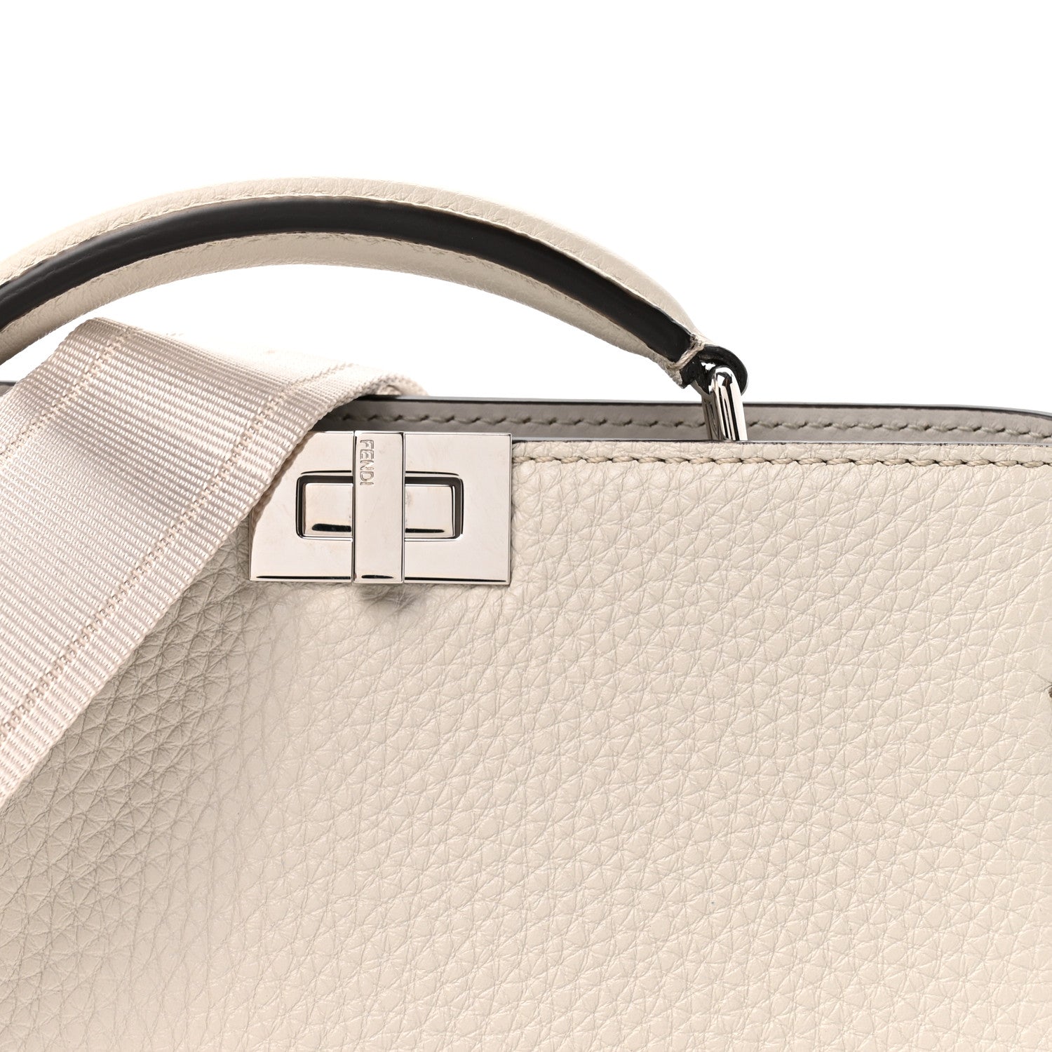 Cuoio Romano Vitello Cover Bi-Color Peekaboo I See U X Cross Satchel Ghiaia Oliva - Image 9