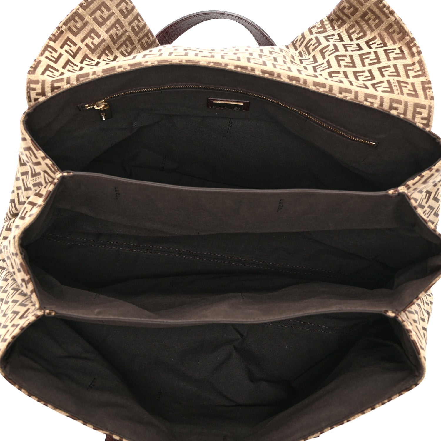 Zucchino Vitello Shoulder Bag Mogano Panna Bruciato - Image 5