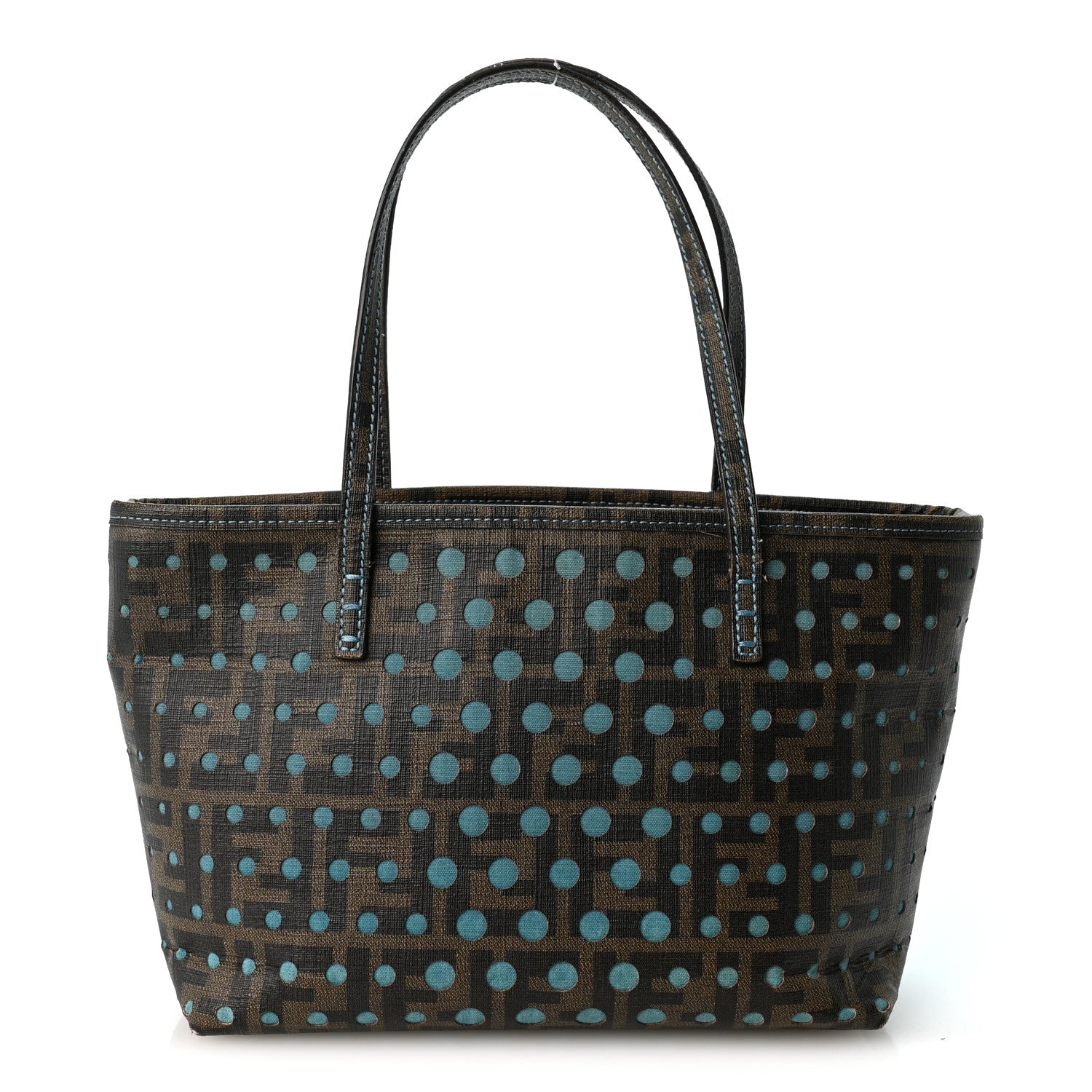Zucca Spalmati Vitello FF Mini Roll Tote Tobacco Pavone