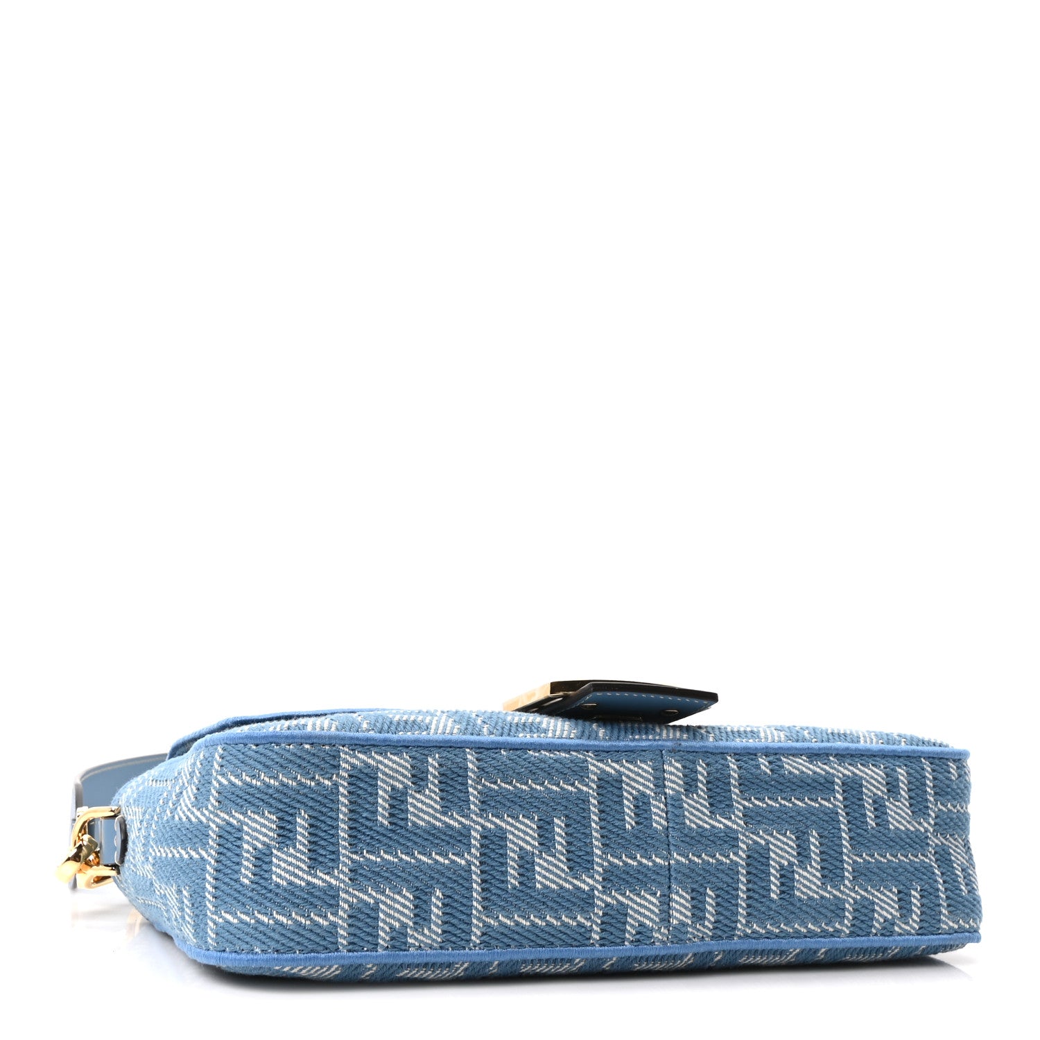 Denim Effect Fabric Jacquard FF Vitello Grace Mamma Baguette Blue - Image 4