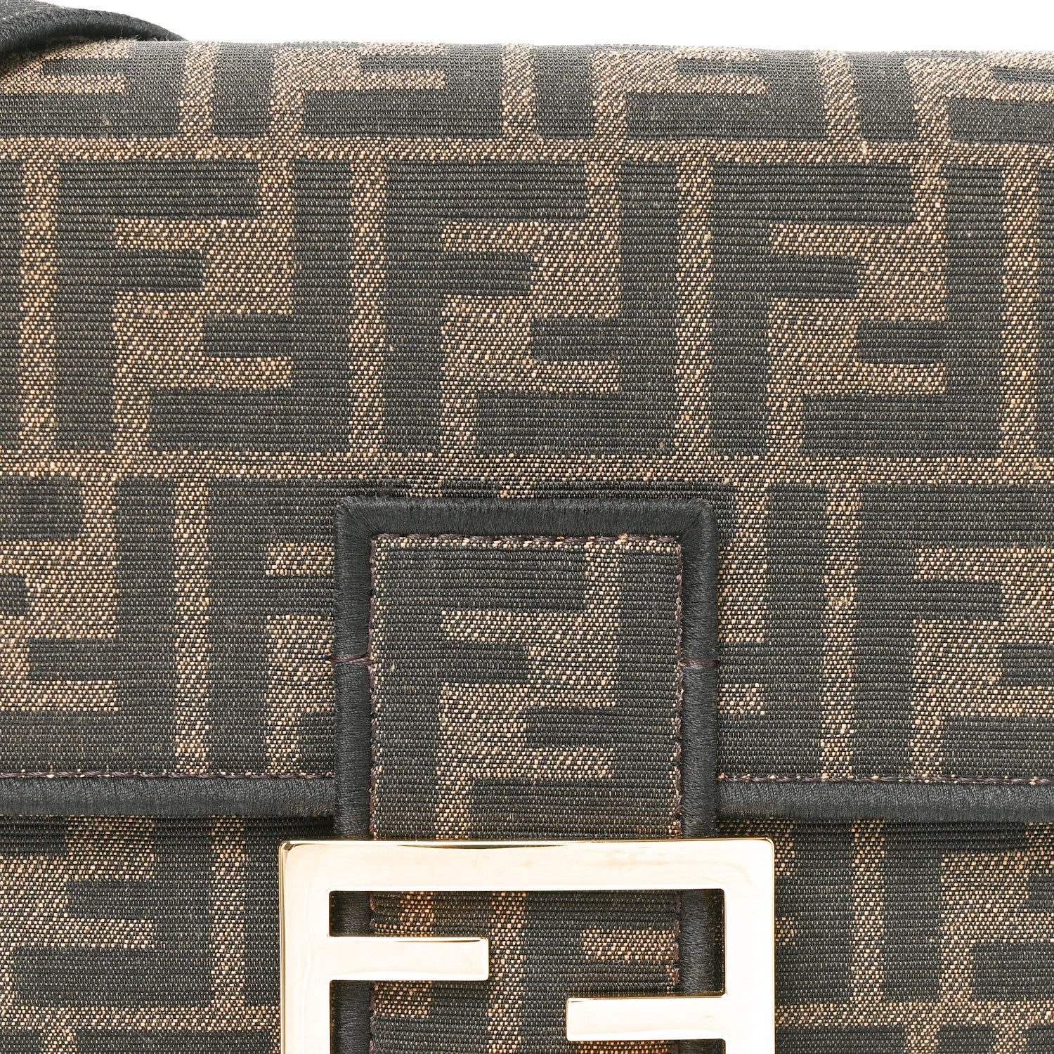 Fabric Jacquard FF 1974 Medium Baguette Tobacco Moro Black - Image 14